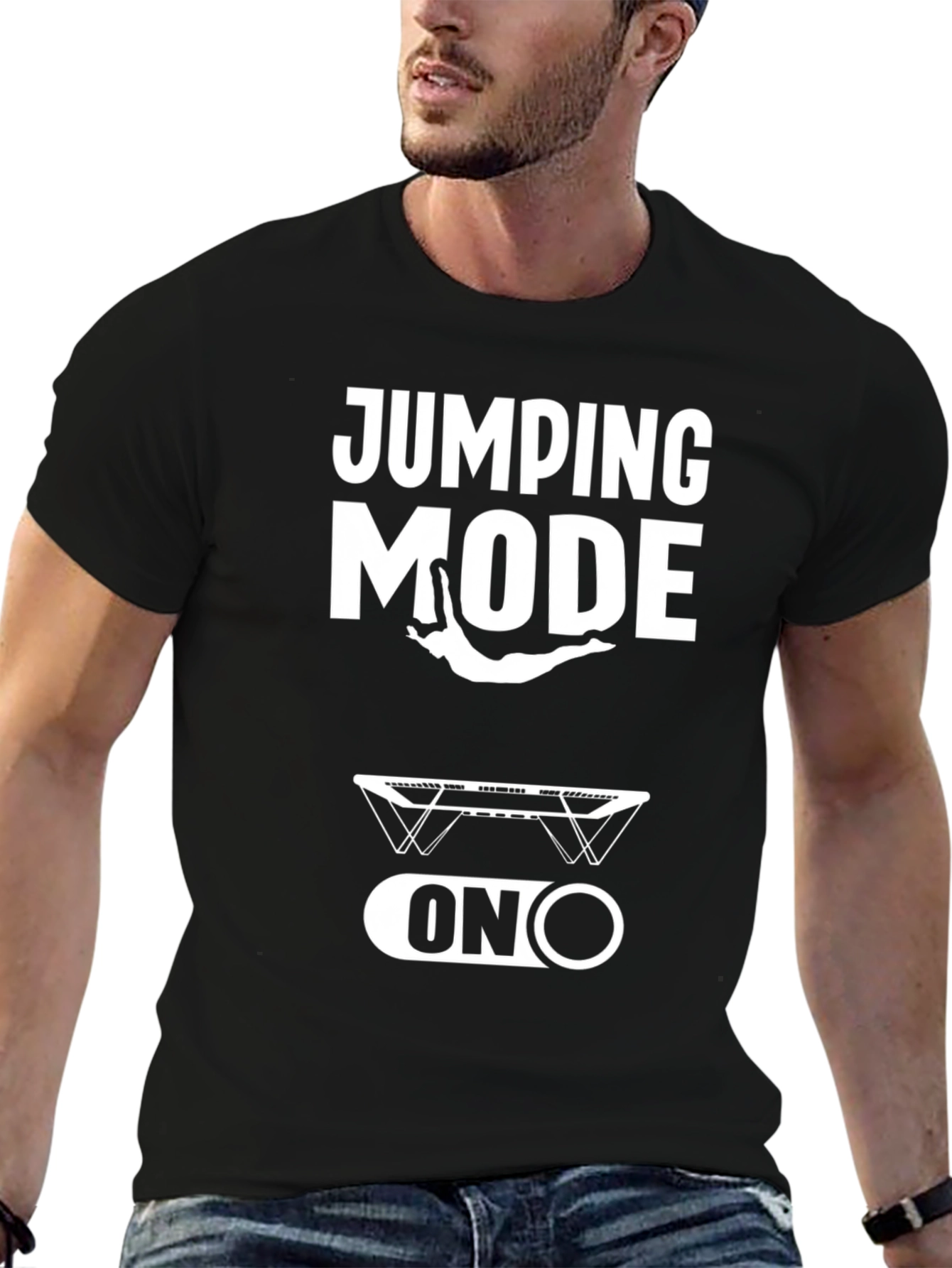 Jumping Mode On Black Graphic Tee