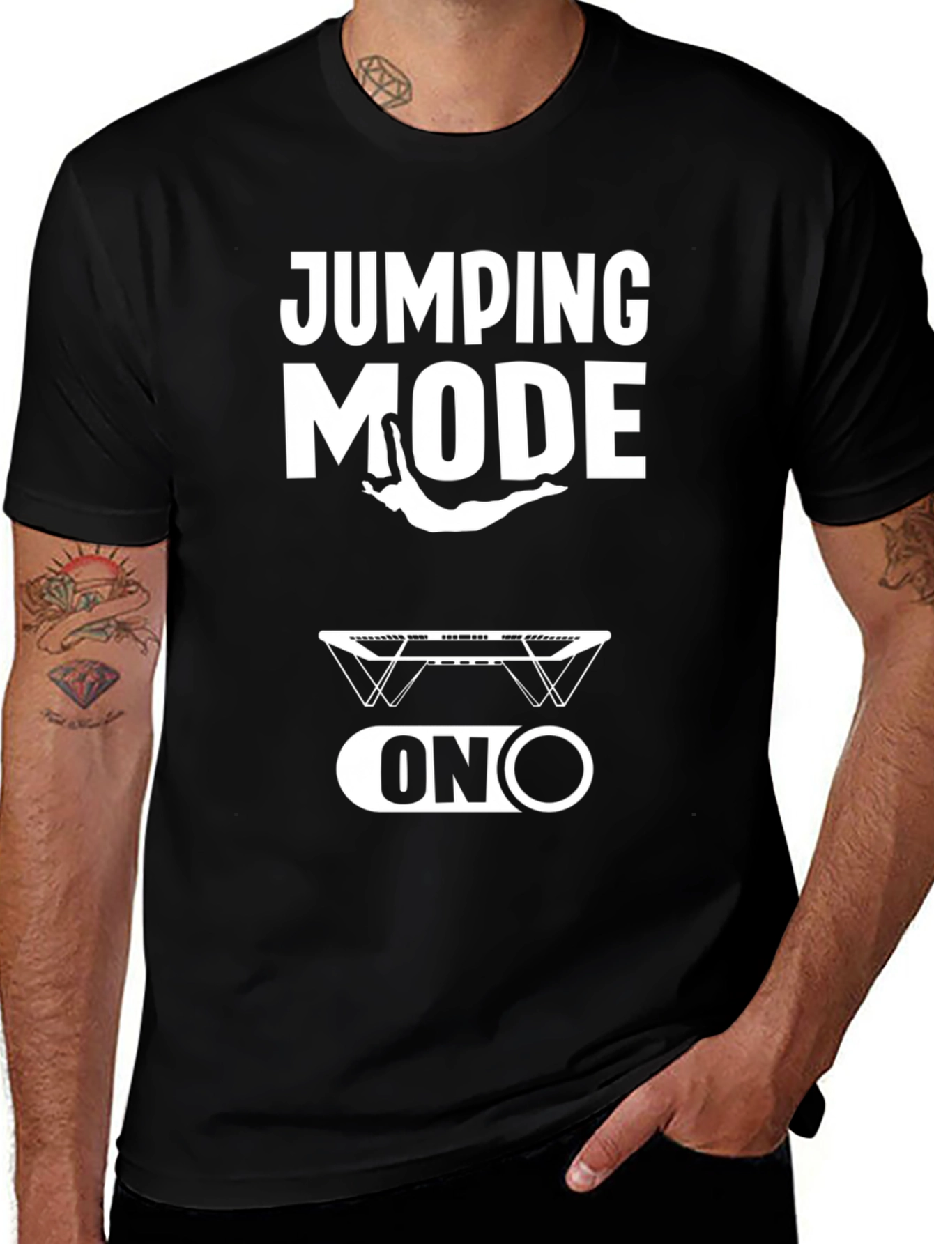 Jumping Mode On Black Graphic Tee