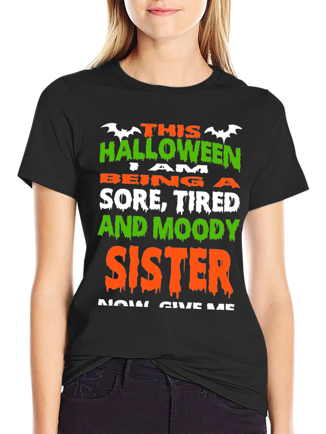 Funny Halloween Sister Graphic T-Shirt