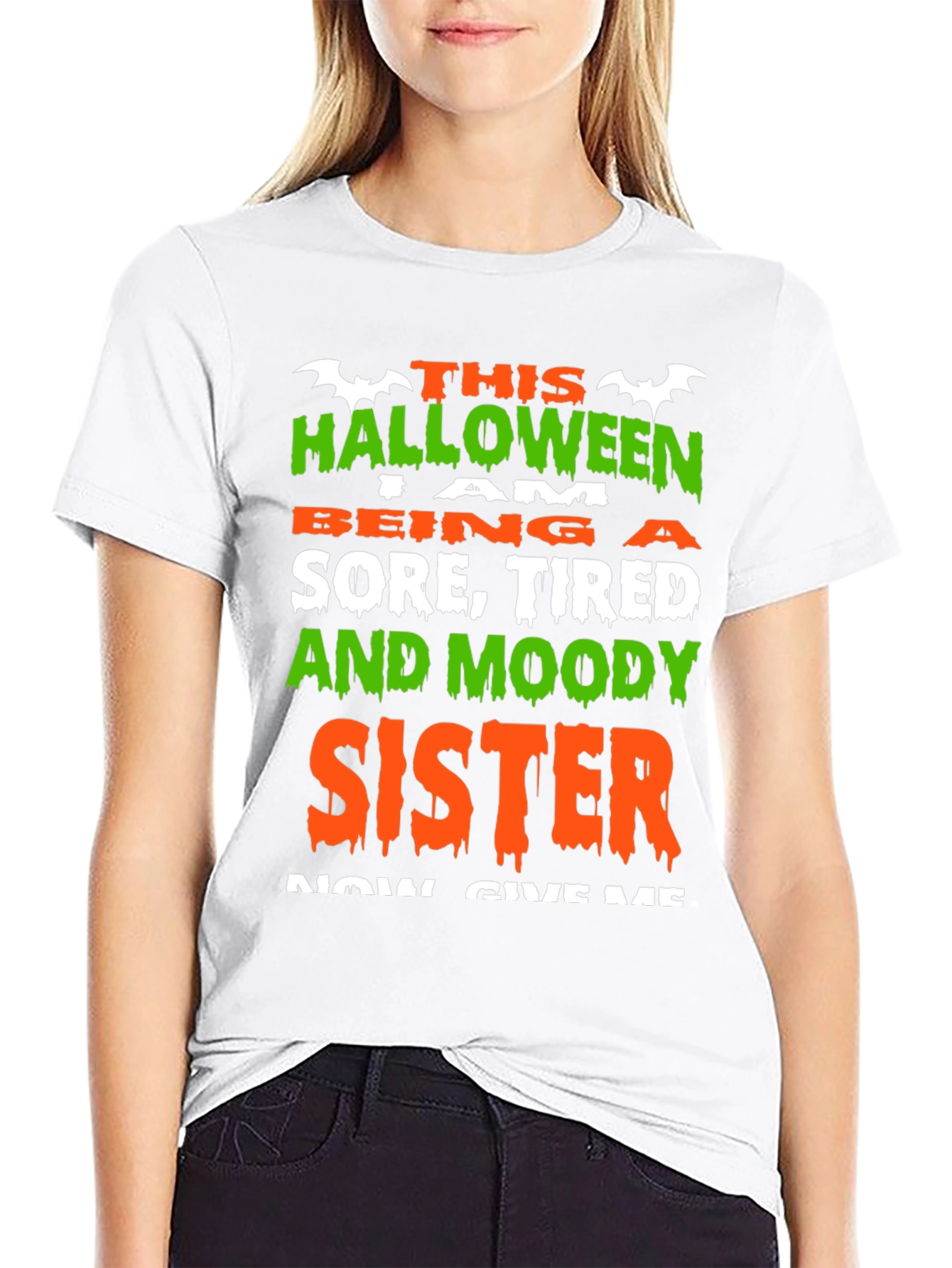 Funny Halloween Sister Graphic T-Shirt