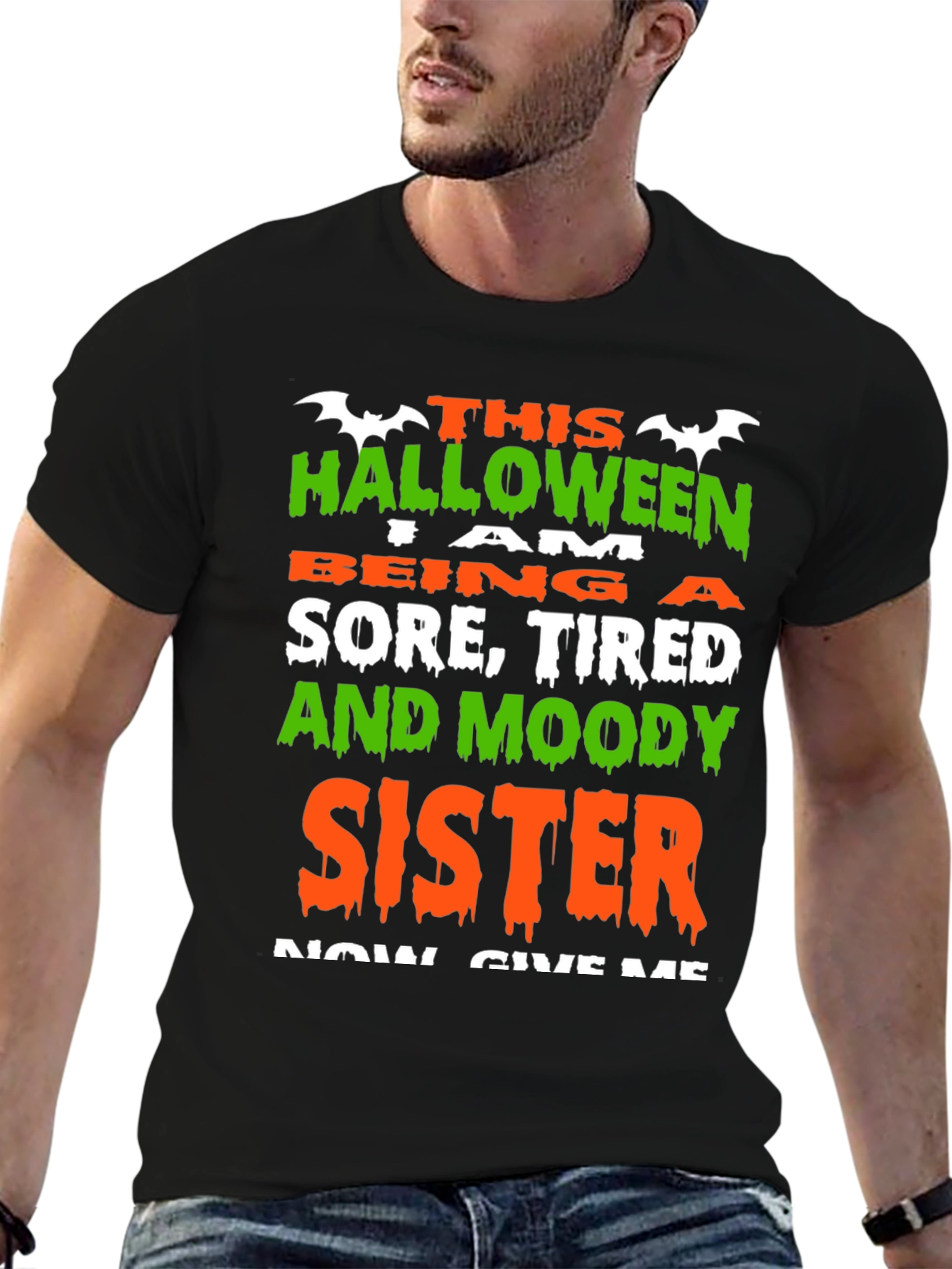 Funny Halloween Sister Graphic T-Shirt