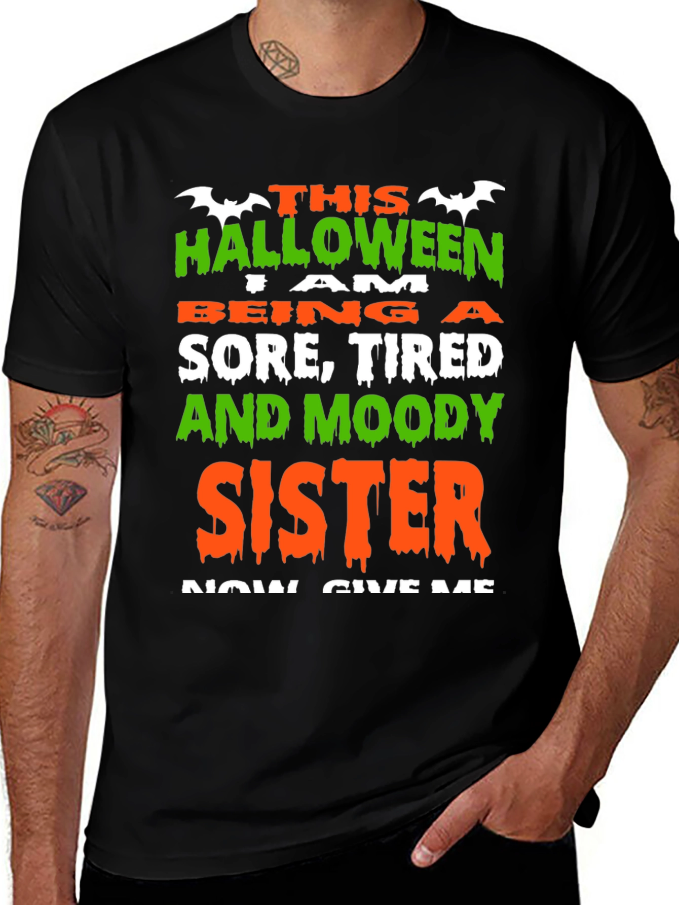 Funny Halloween Sister Graphic T-Shirt