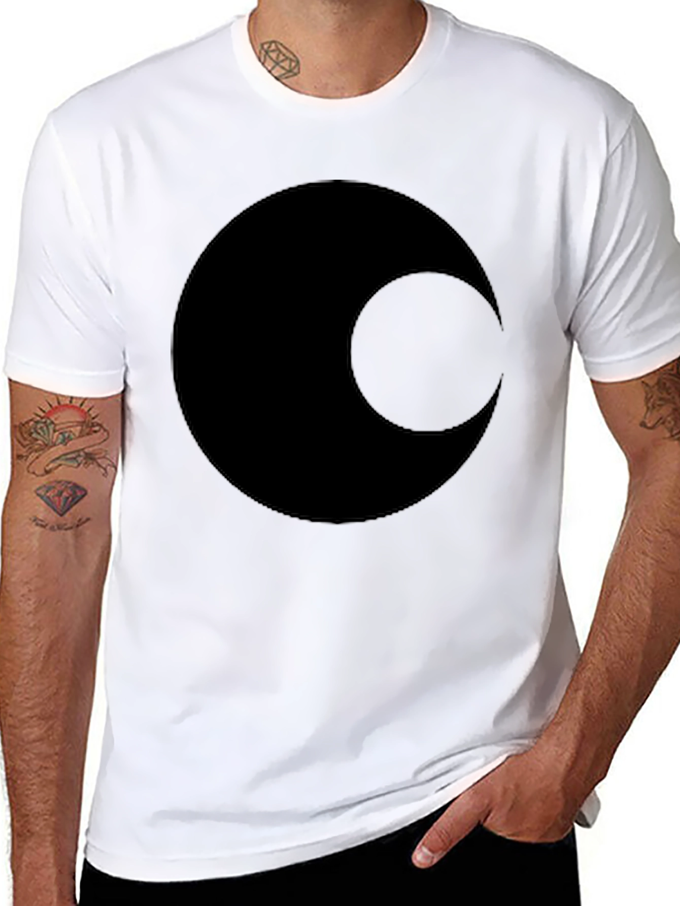 Minimalist Eclipse Design Black T-Shirt