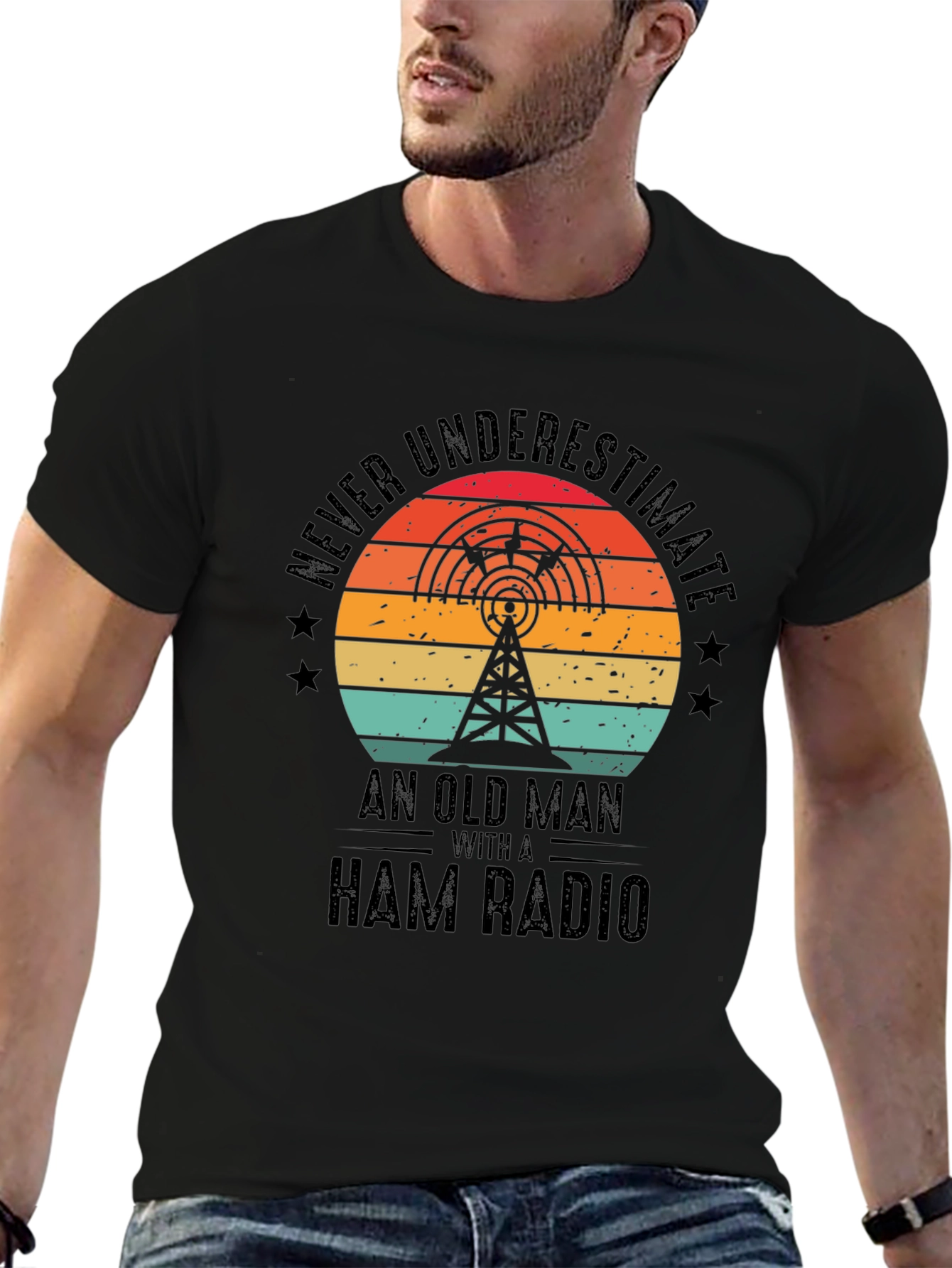Ham Radio Old Man T-Shirt - Never Underestimate