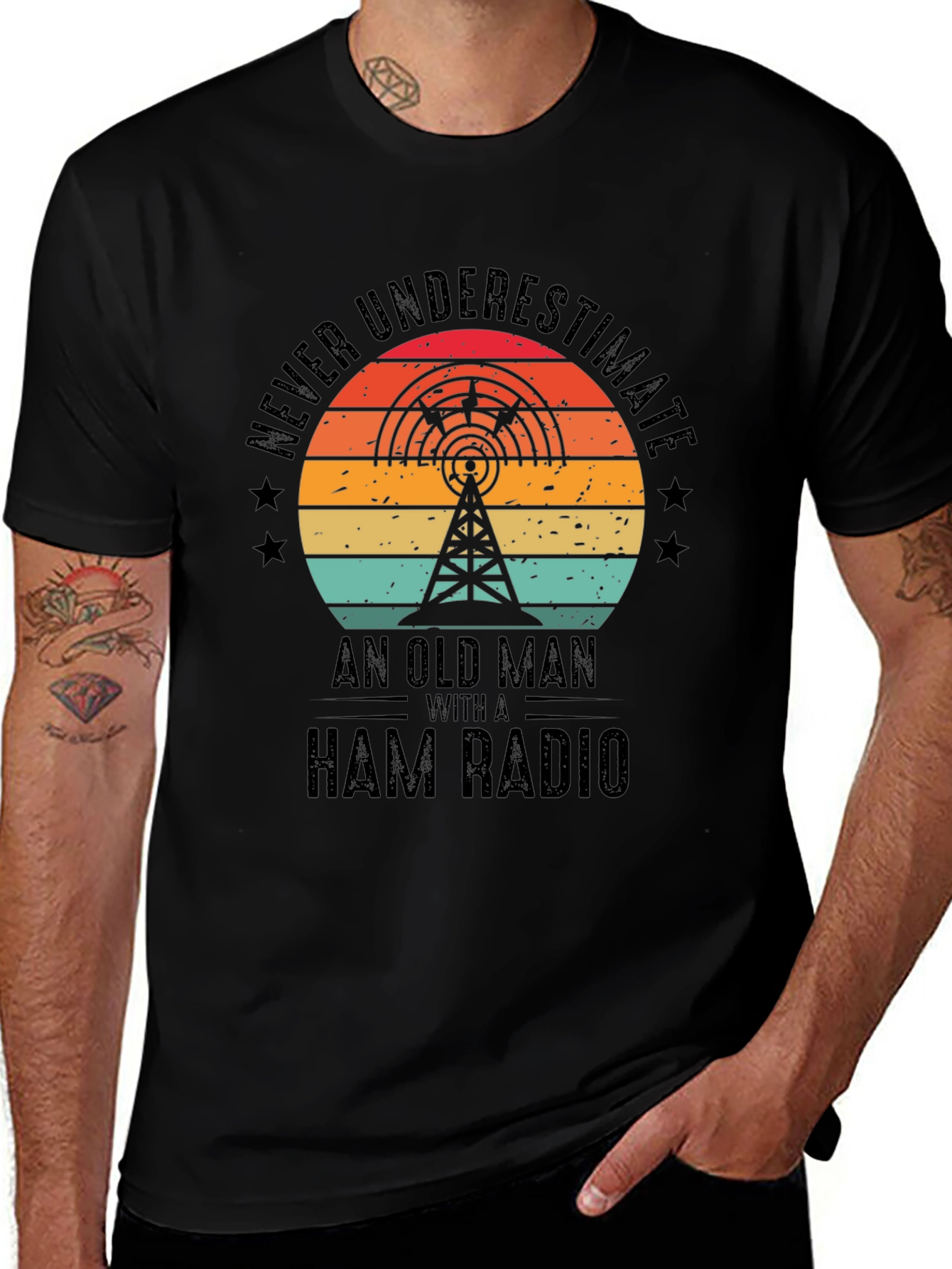 Ham Radio Old Man T-Shirt - Never Underestimate