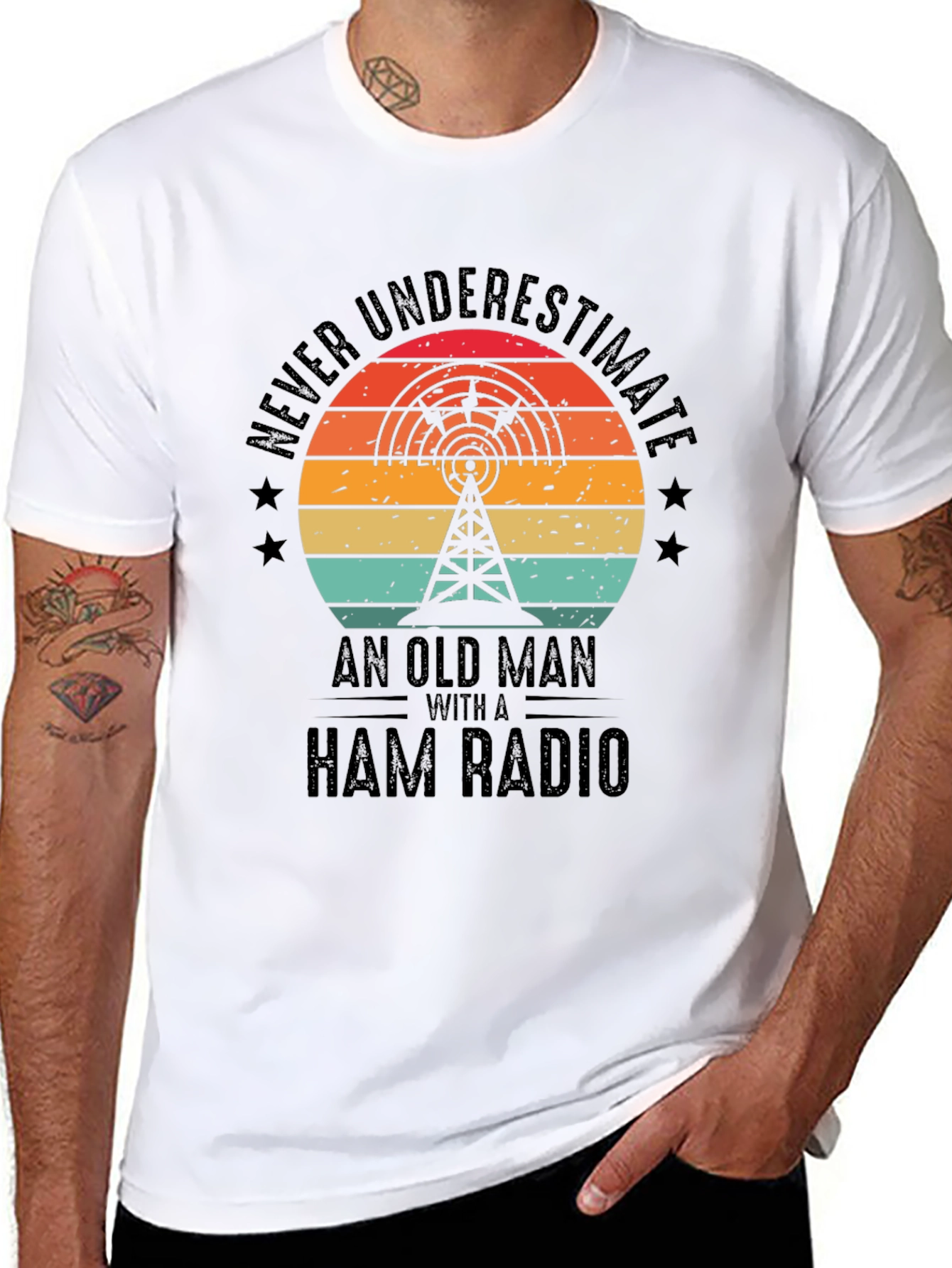 Ham Radio Old Man T-Shirt - Never Underestimate