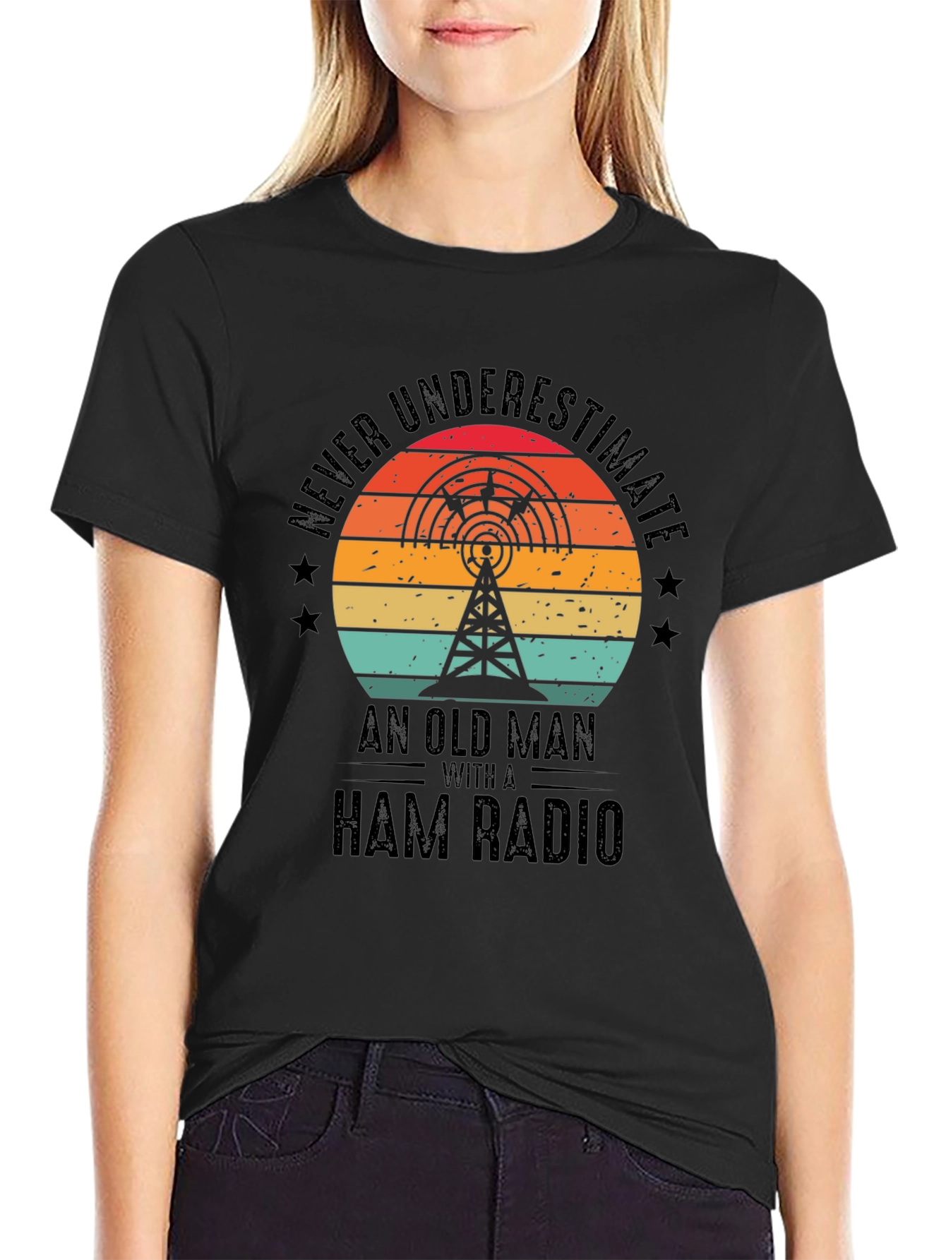 Ham Radio Old Man T-Shirt - Never Underestimate