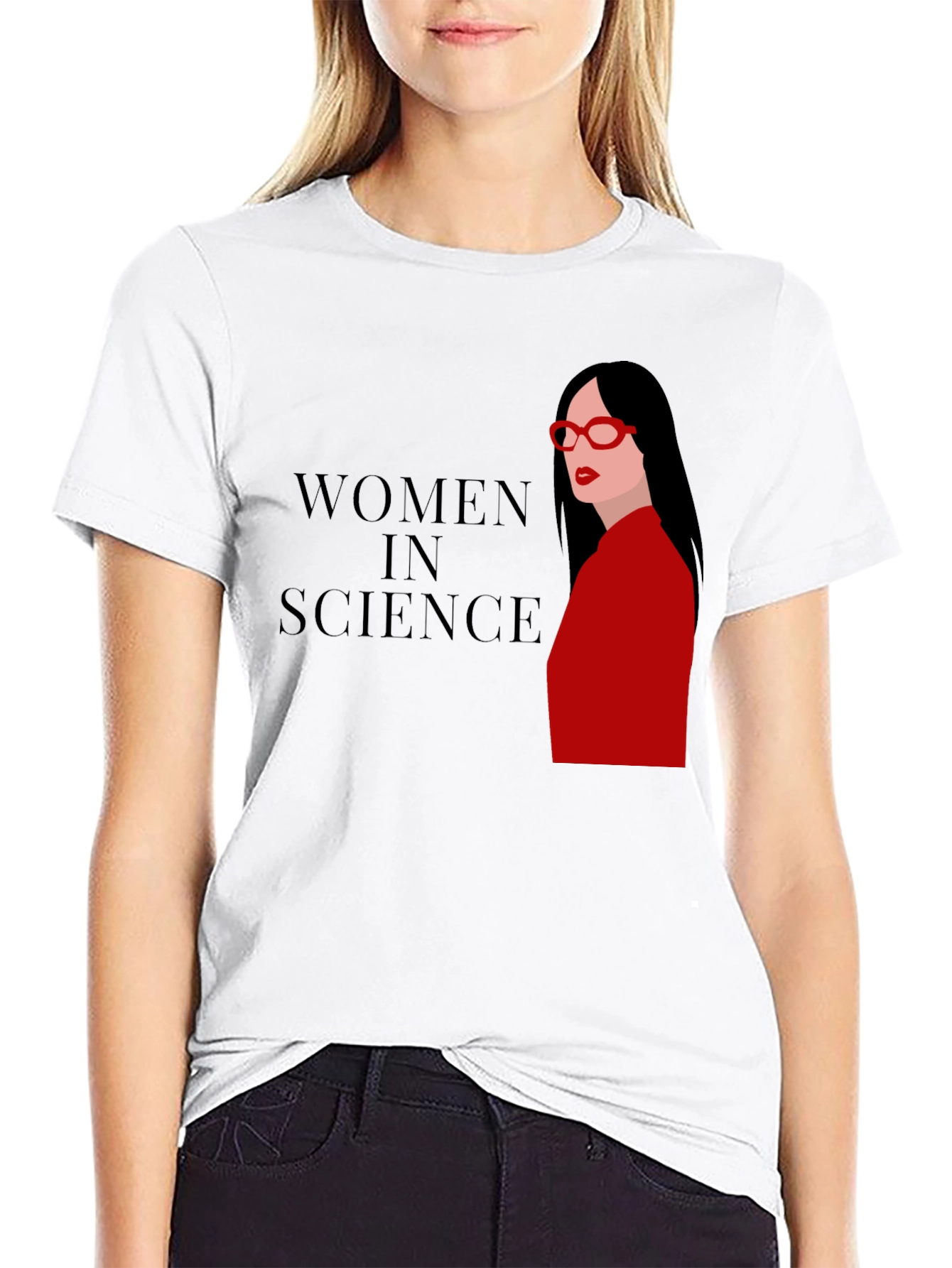 Women in Science Graphic Tee - Black Cotton T-Shirt