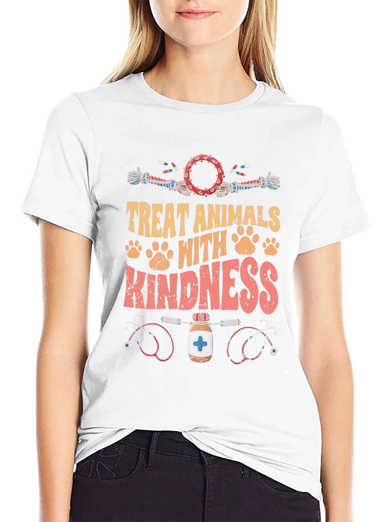 Treat Animals With Kindness Graphic Tee