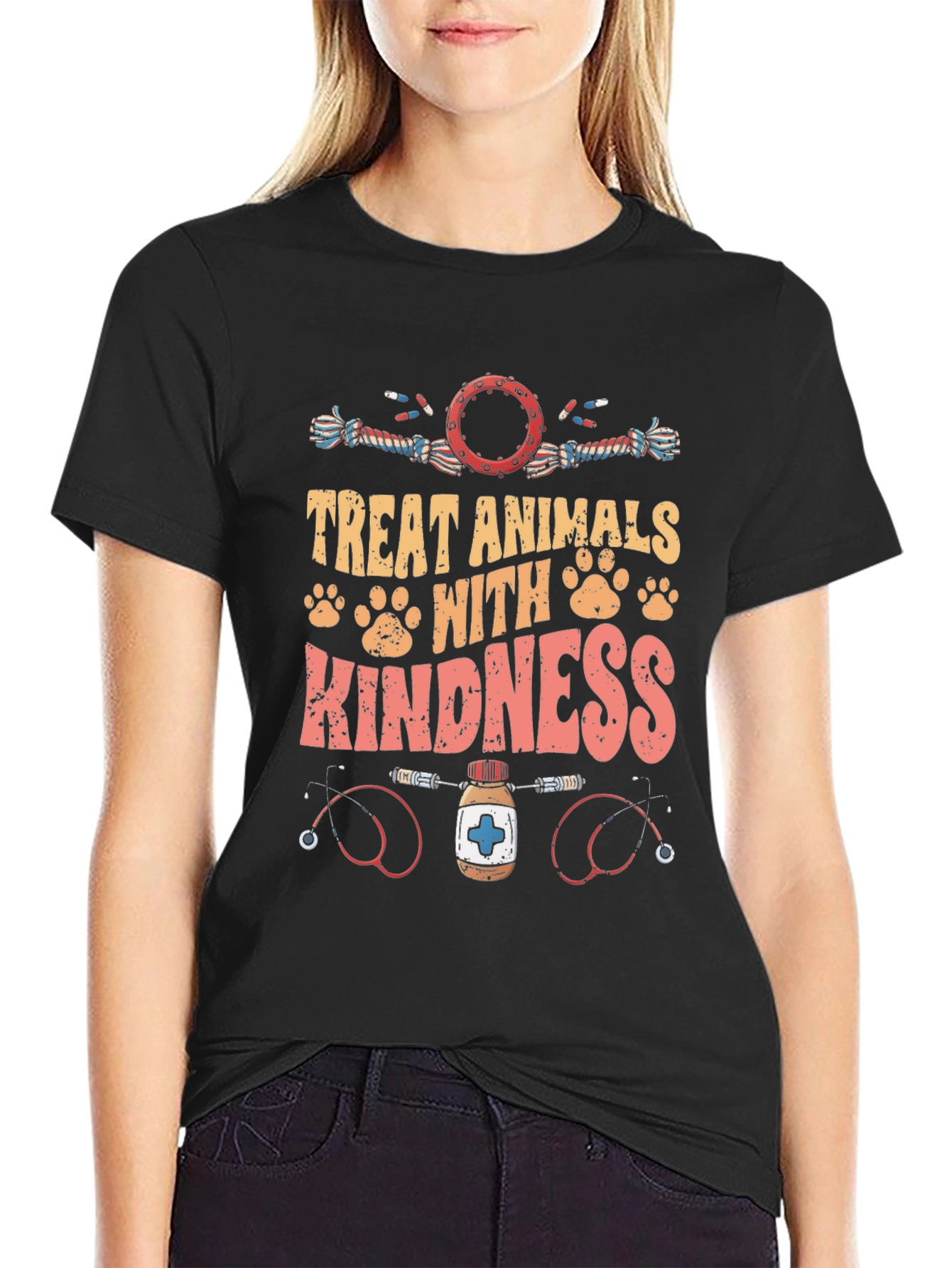 Treat Animals With Kindness Graphic Tee