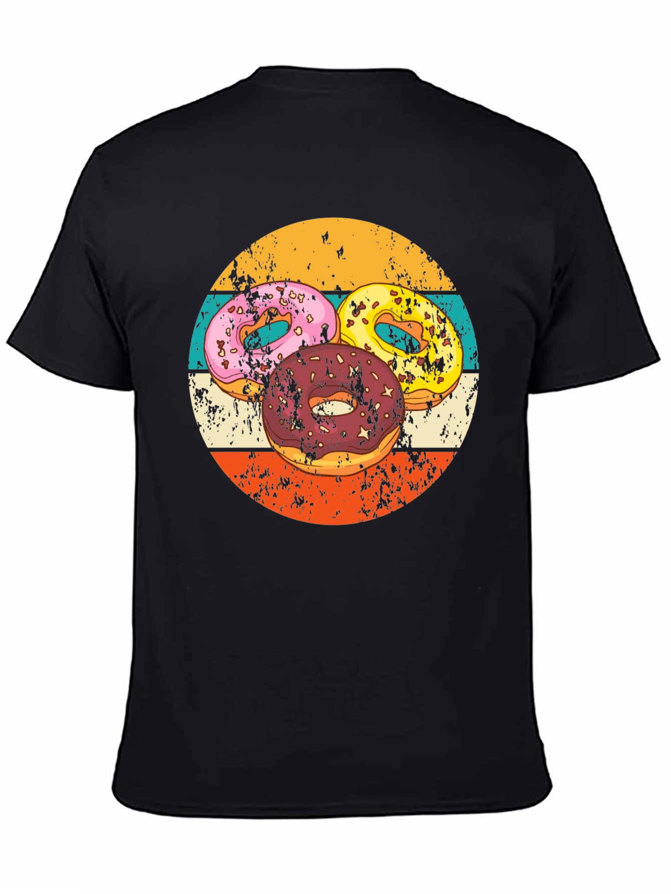 Retro Donut Graphic Tee - Black