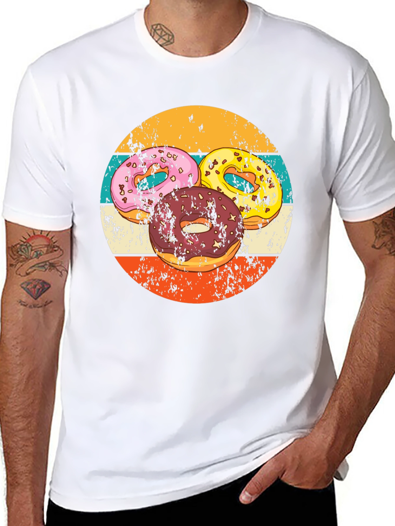 Retro Donut Graphic Tee - Black
