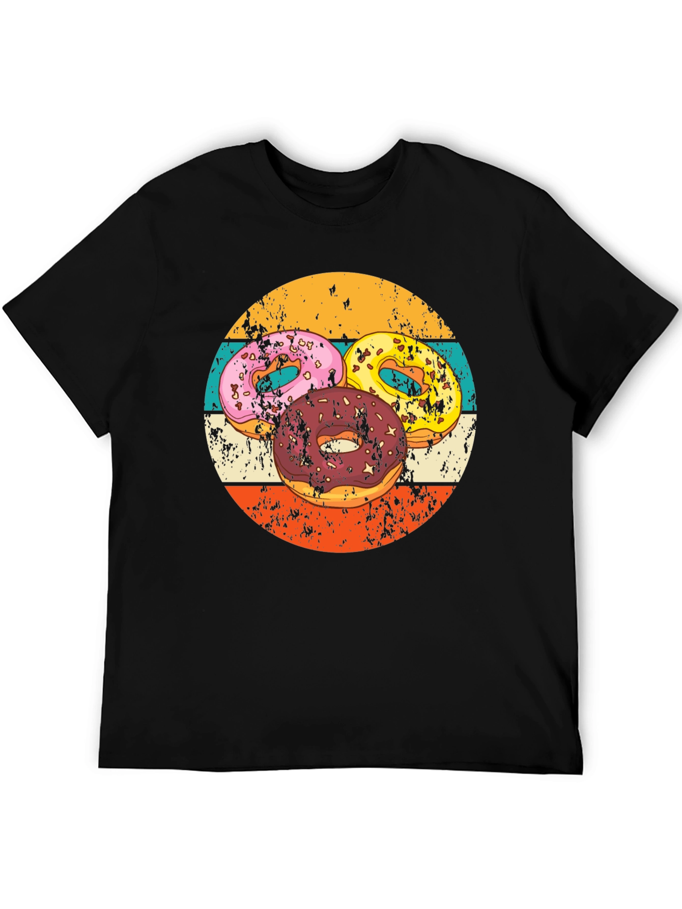 Retro Donut Graphic Tee - Black