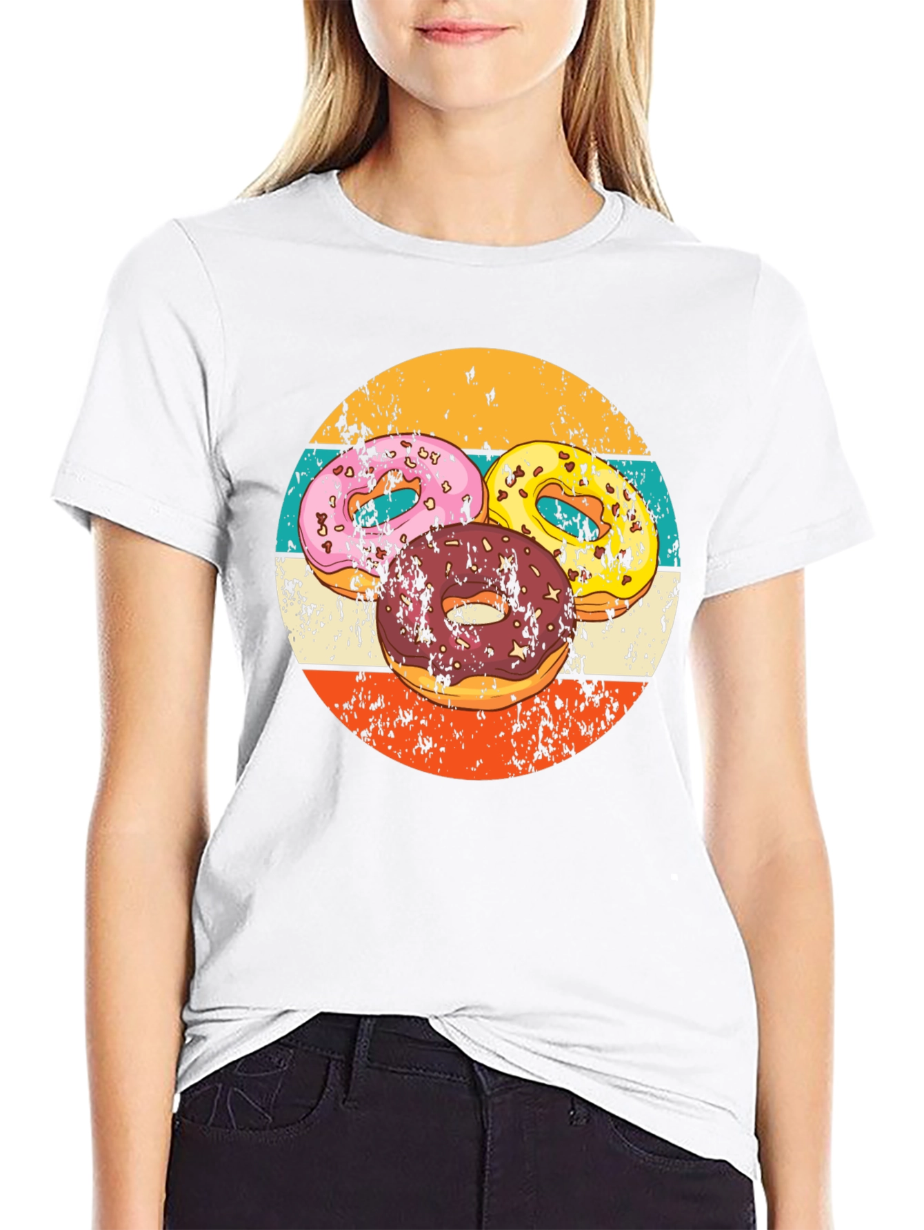 Retro Donut Graphic Tee - Black