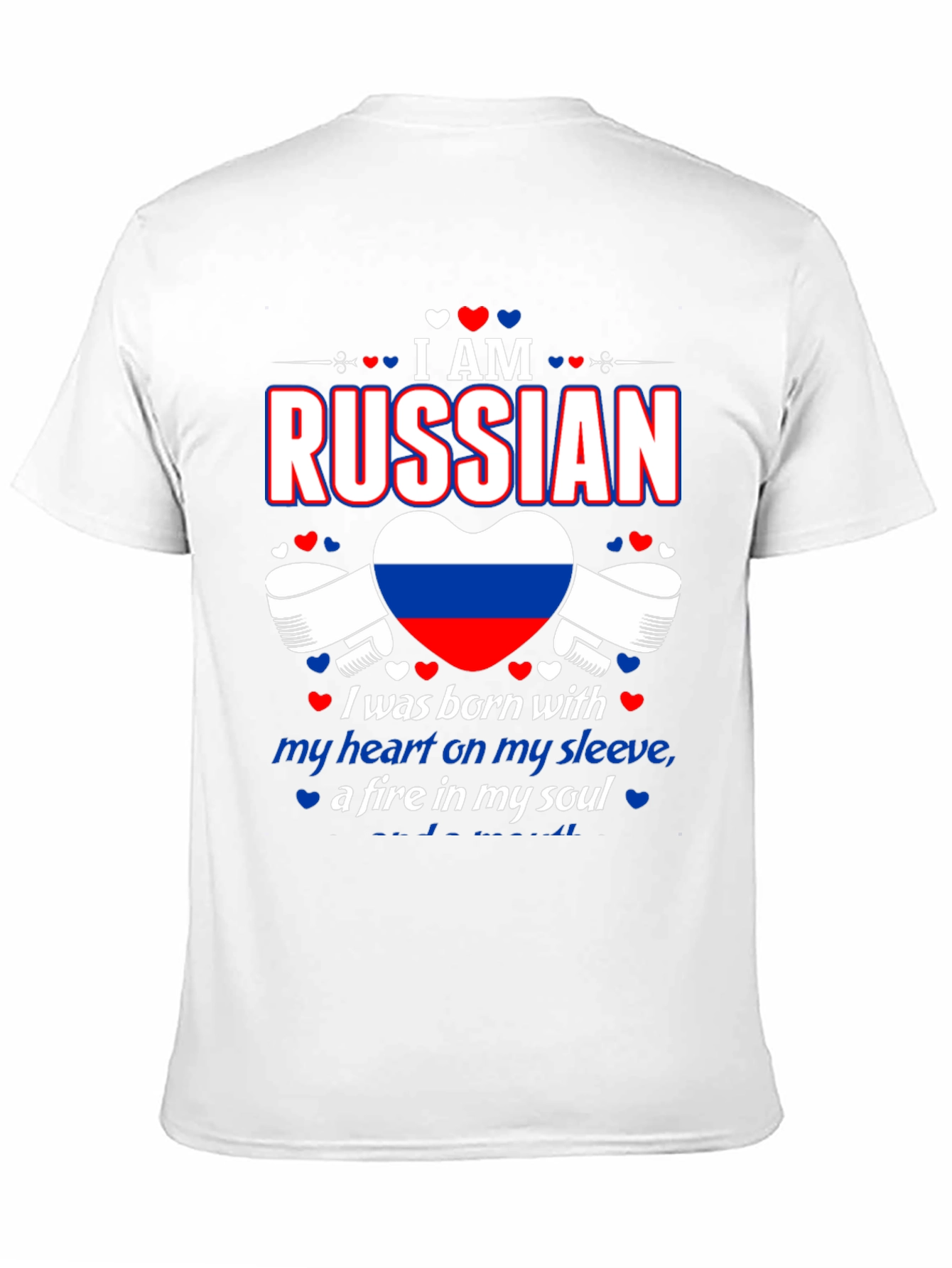 I AM RUSSIAN Heart Flag Graphic T-Shirt