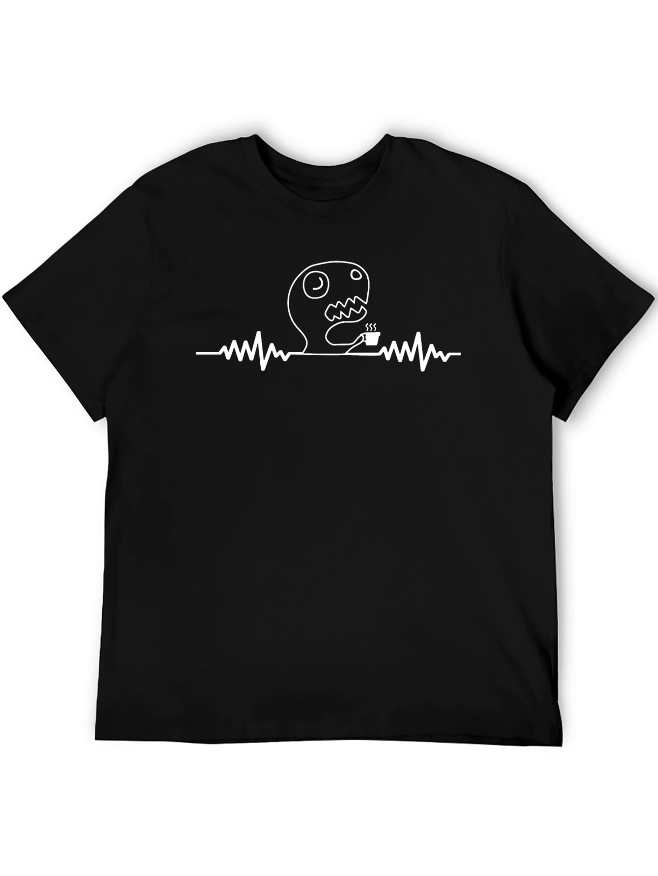 Coffee Monster ECG T-Shirt - Black