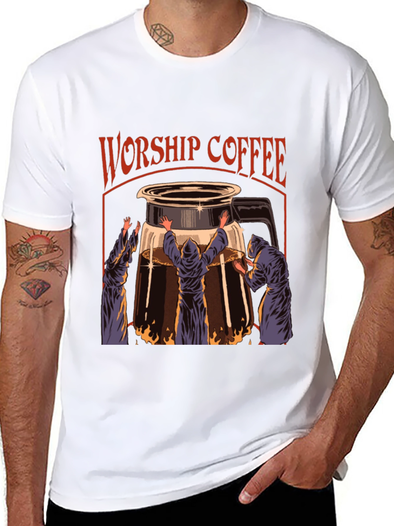 Worship Coffee Graphic T-Shirt Black