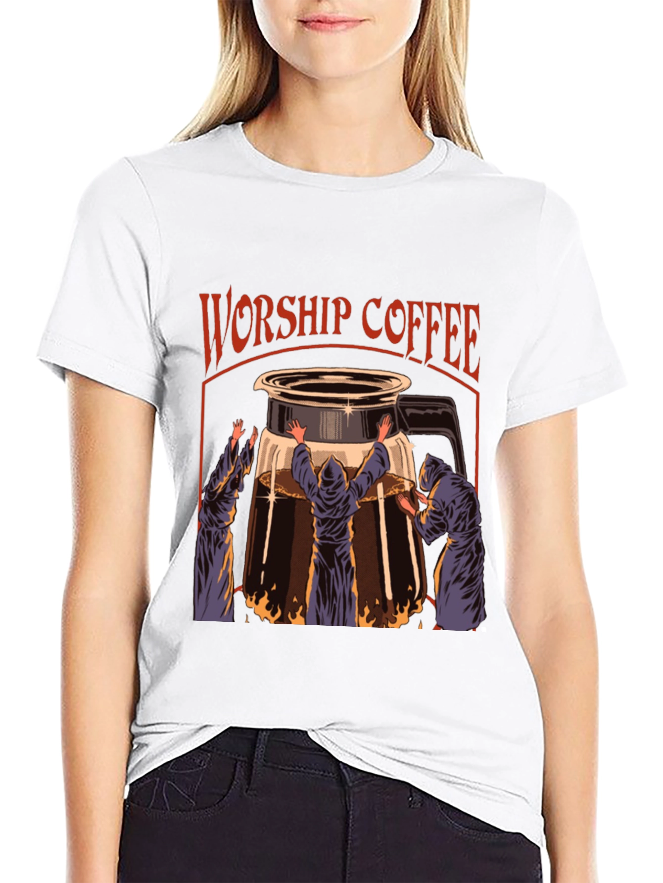 Worship Coffee Graphic T-Shirt Black