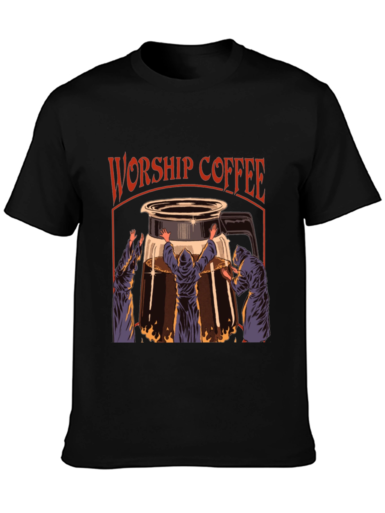 Worship Coffee Graphic T-Shirt Black