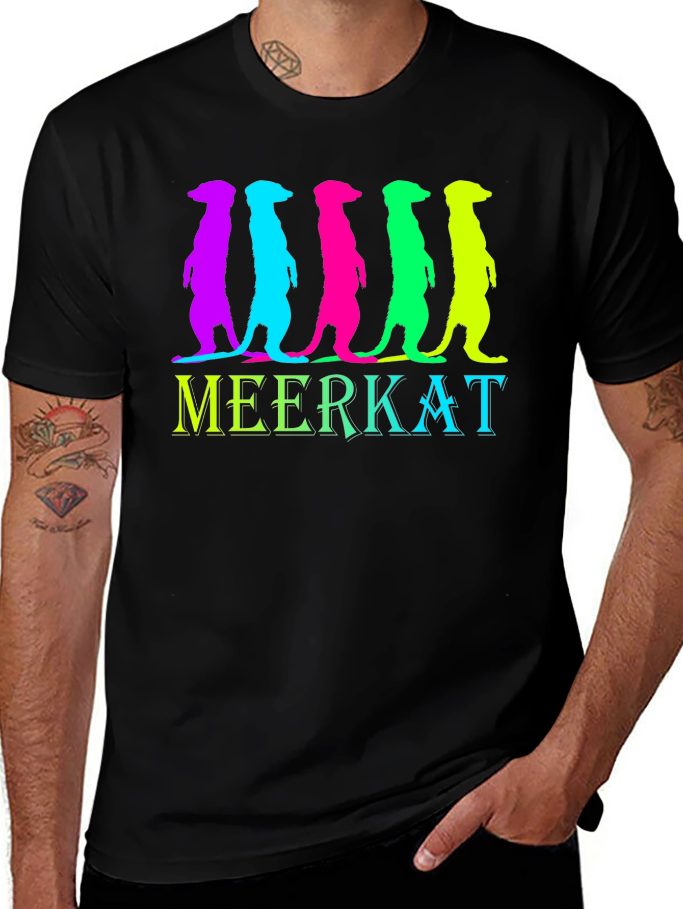 Vibrant Meerkat Graphic Tee - Unique Design