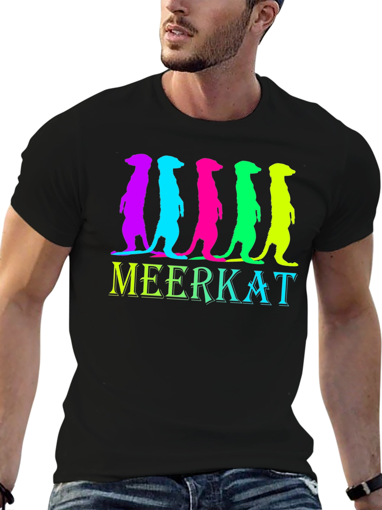 Vibrant Meerkat Graphic Tee - Unique Design