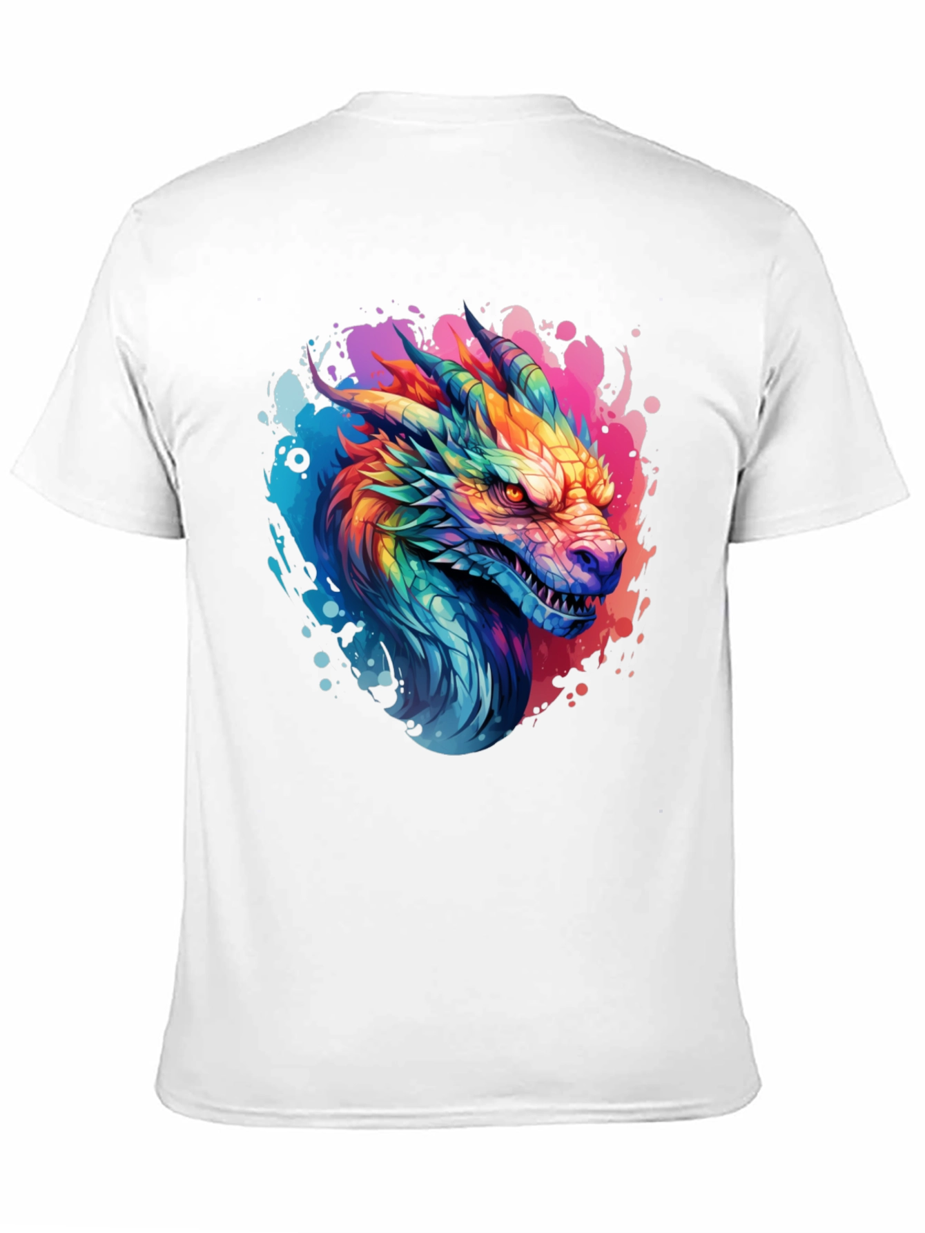 Rainbow Dragon Graphic T-Shirt - Mens Black Tee