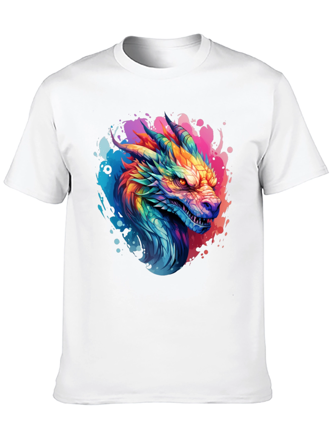 Rainbow Dragon Graphic T-Shirt - Mens Black Tee