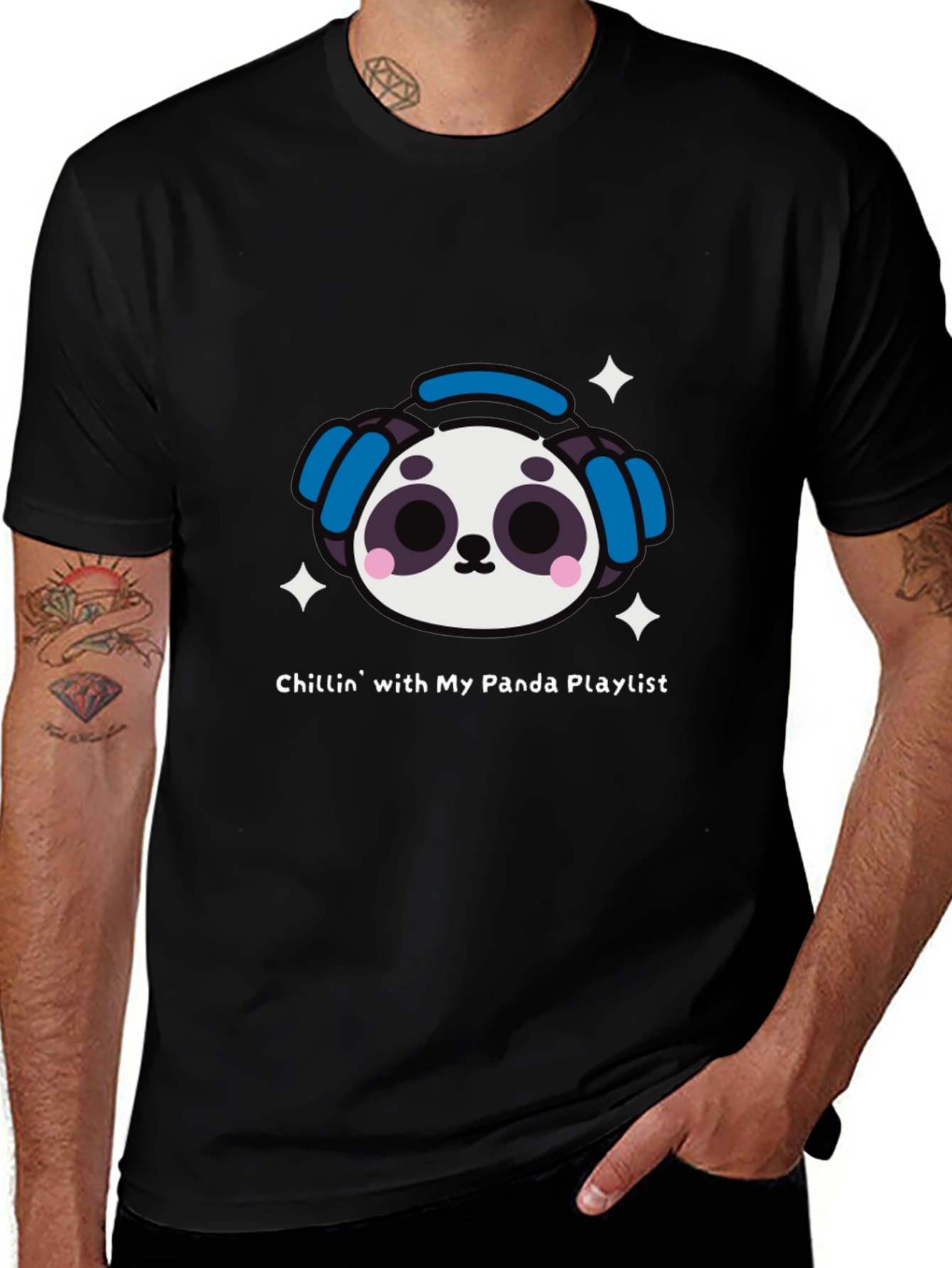 Panda Playlist T-Shirt - Chill Vibes
