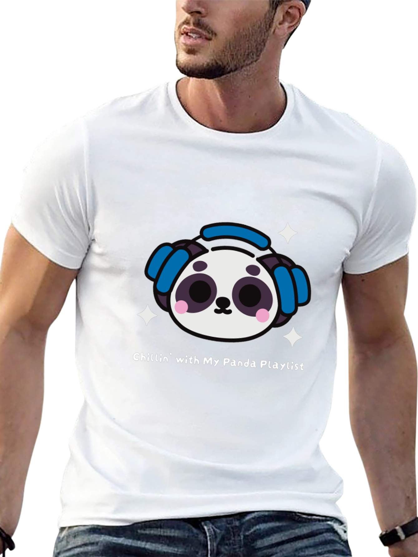 Panda Playlist T-Shirt - Chill Vibes