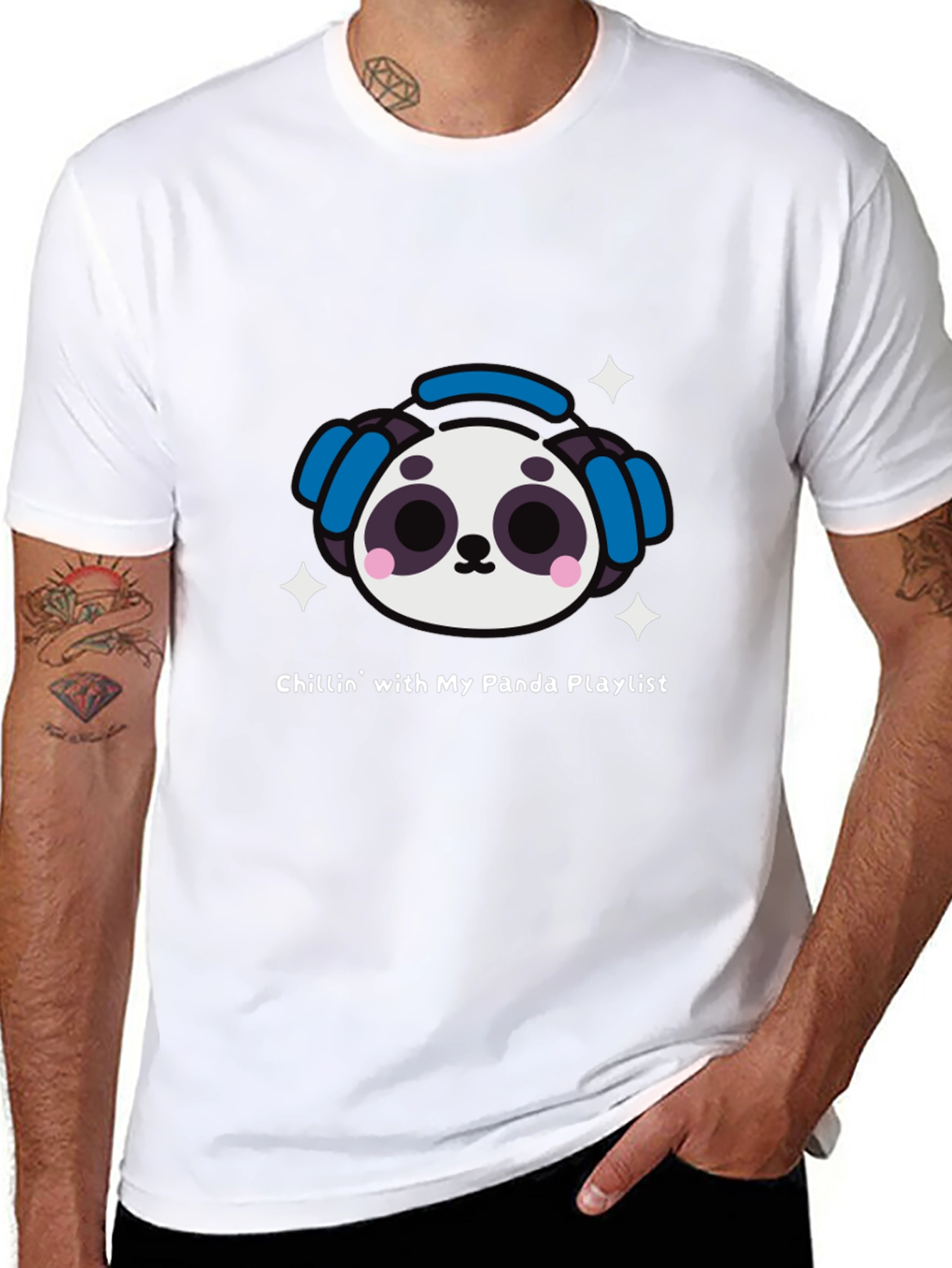 Panda Playlist T-Shirt - Chill Vibes