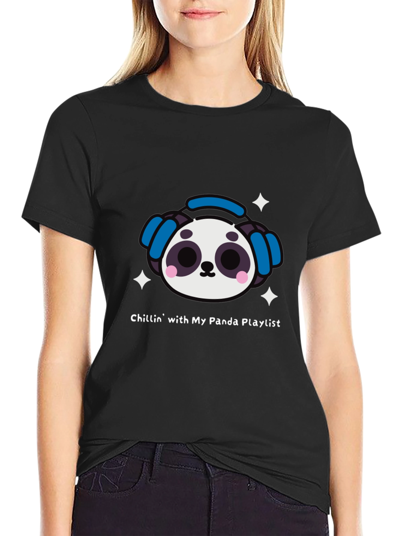Panda Playlist T-Shirt - Chill Vibes
