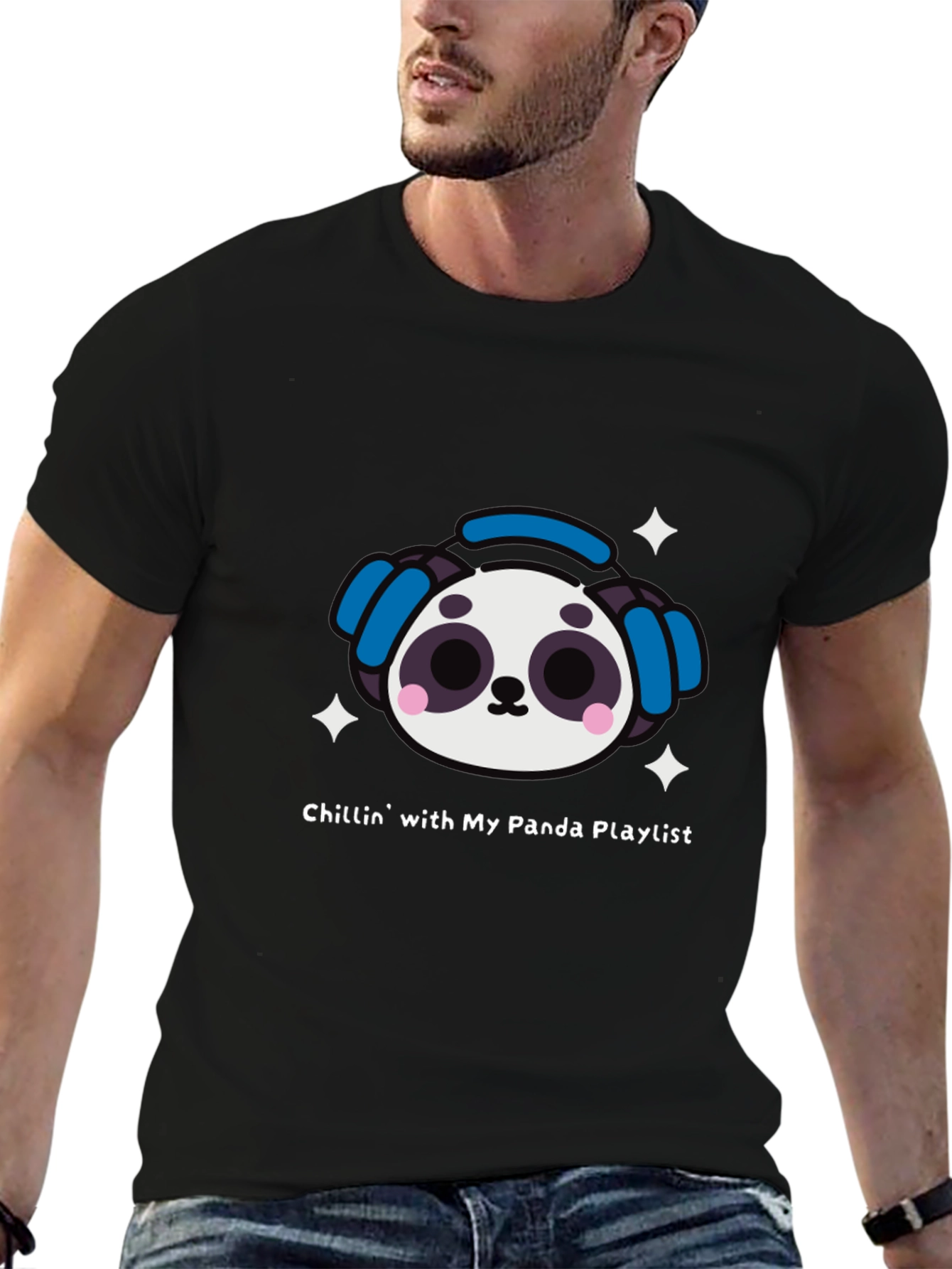 Panda Playlist T-Shirt - Chill Vibes