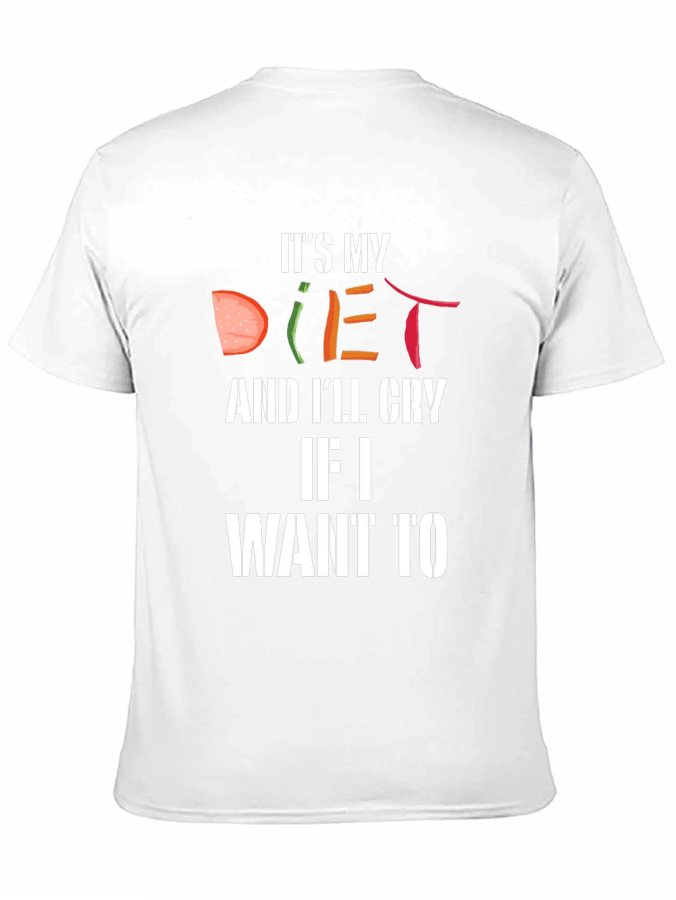Humorous Its My Diet Graphic Tee - Black