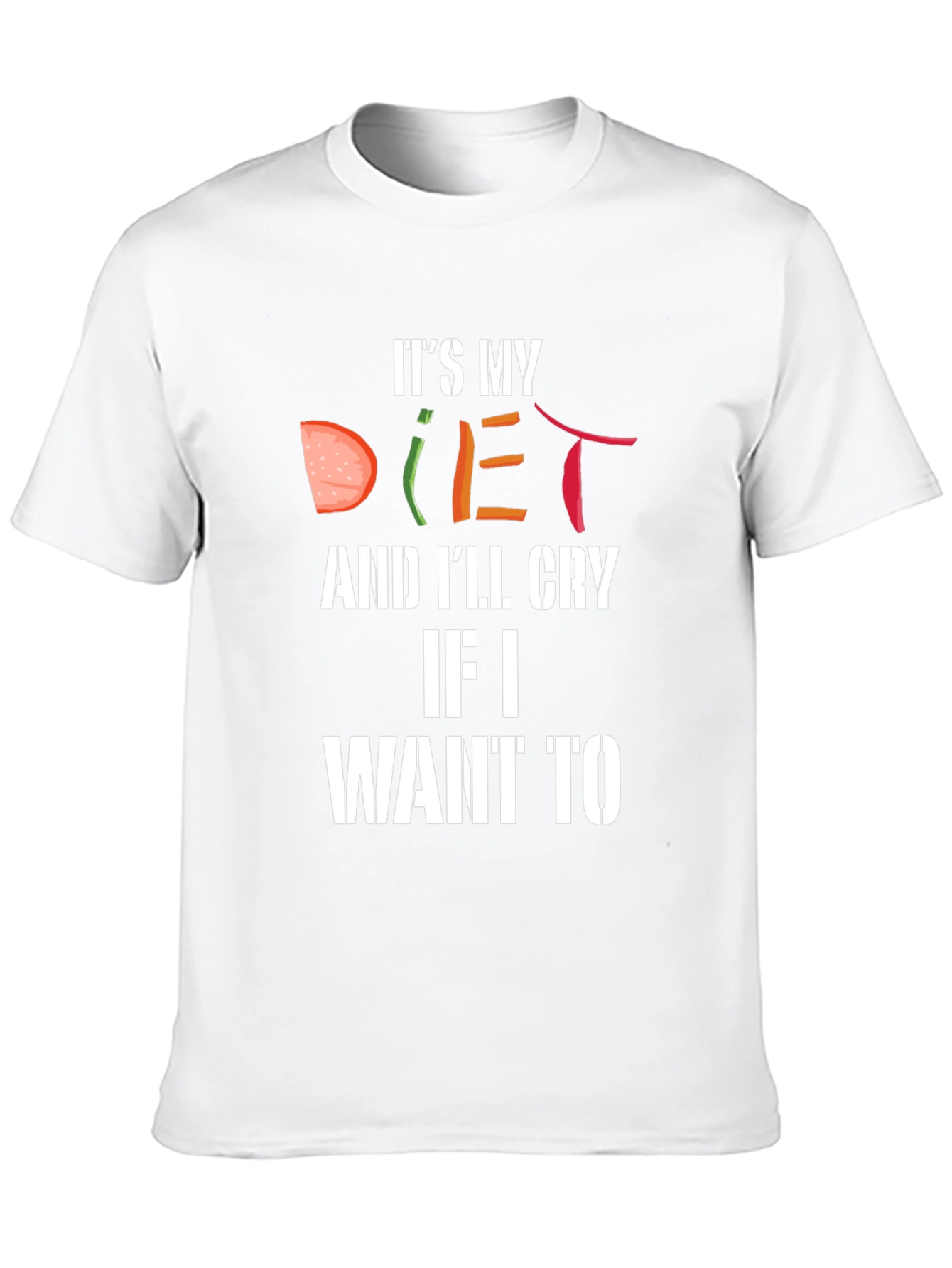Humorous Its My Diet Graphic Tee - Black