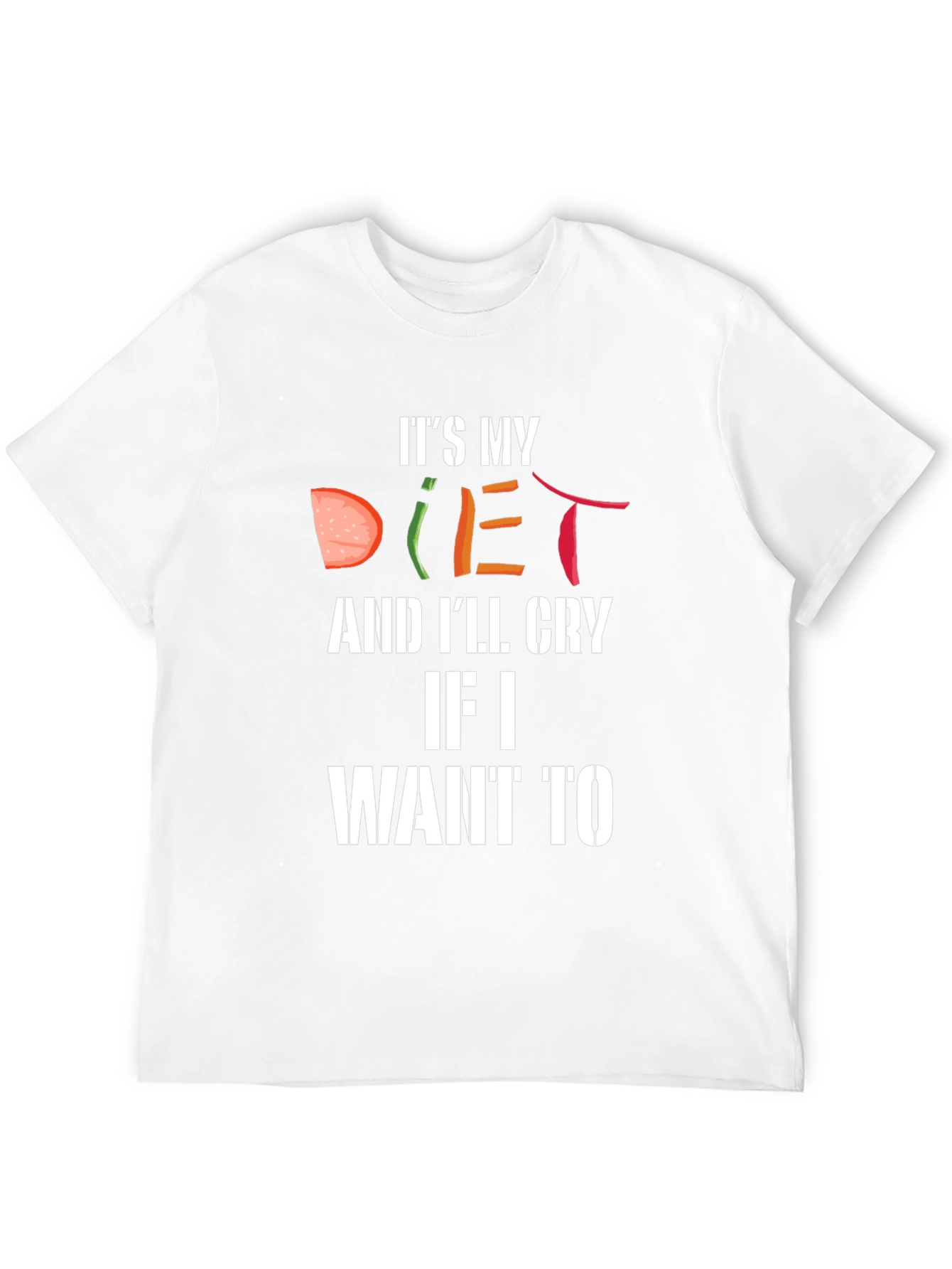 Humorous Its My Diet Graphic Tee - Black