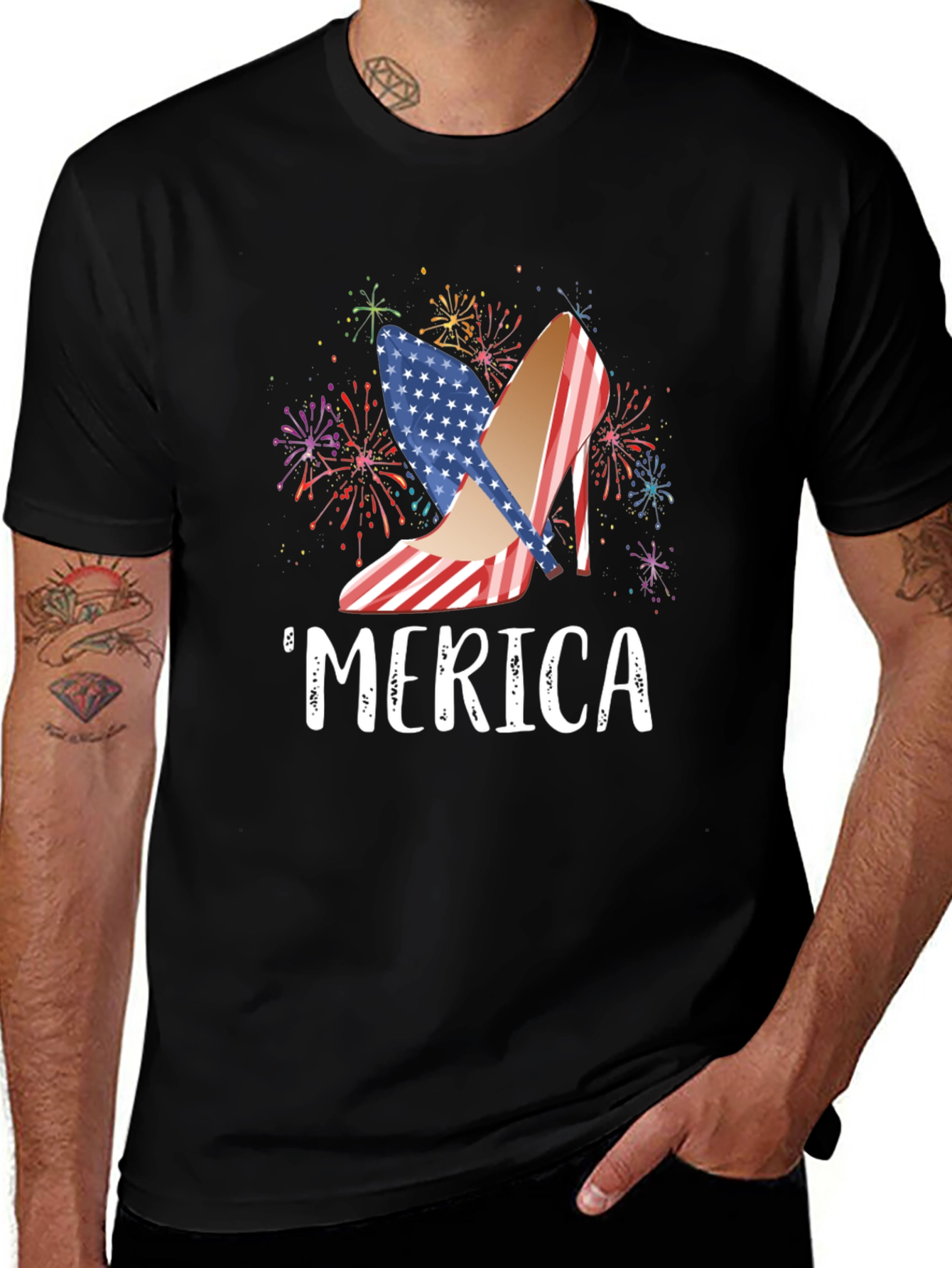Patriotic Merica Heels USA Flag T-Shirt