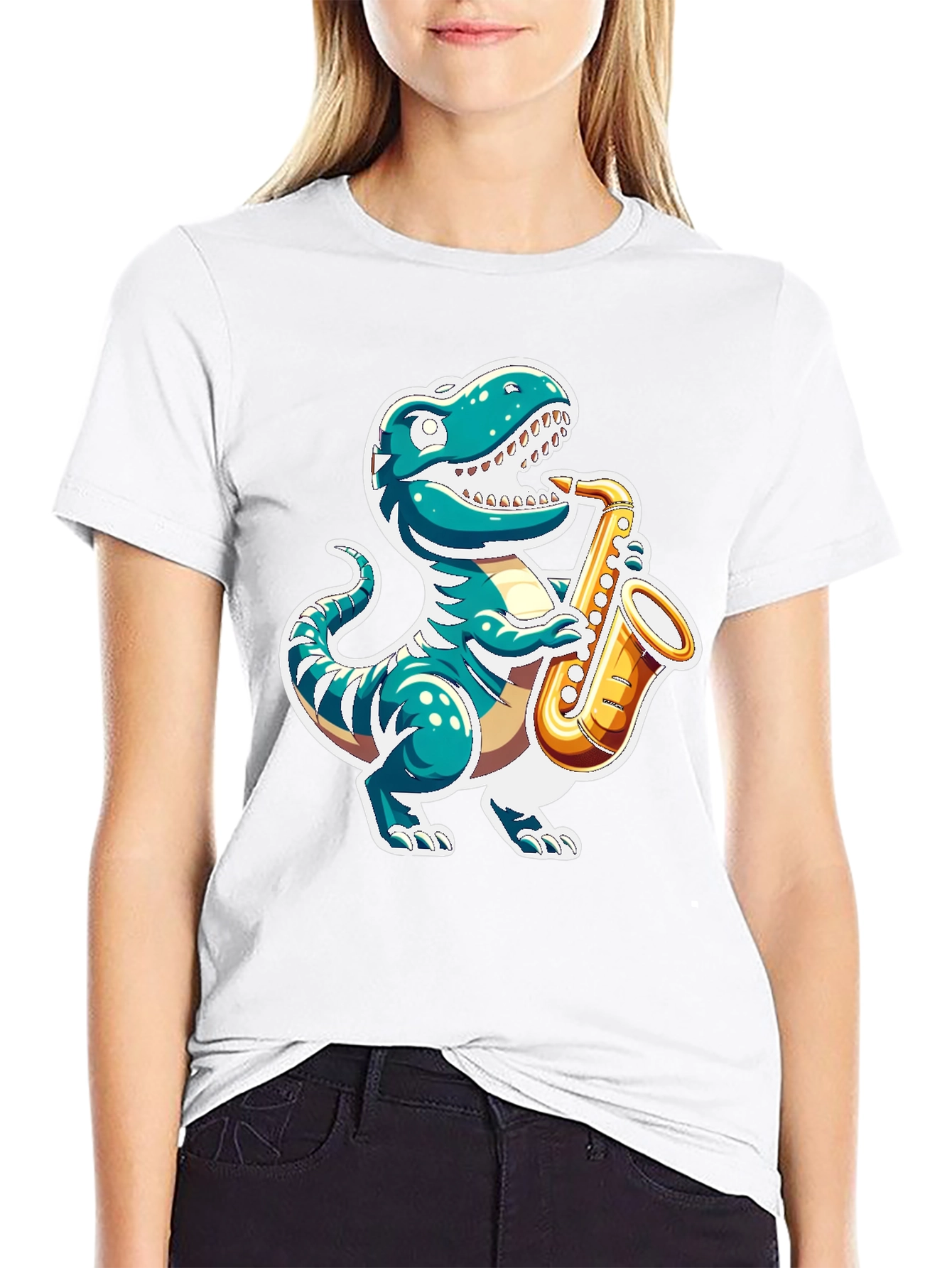 Dino Sax T-Shirt - Jazzy Reptile Tee