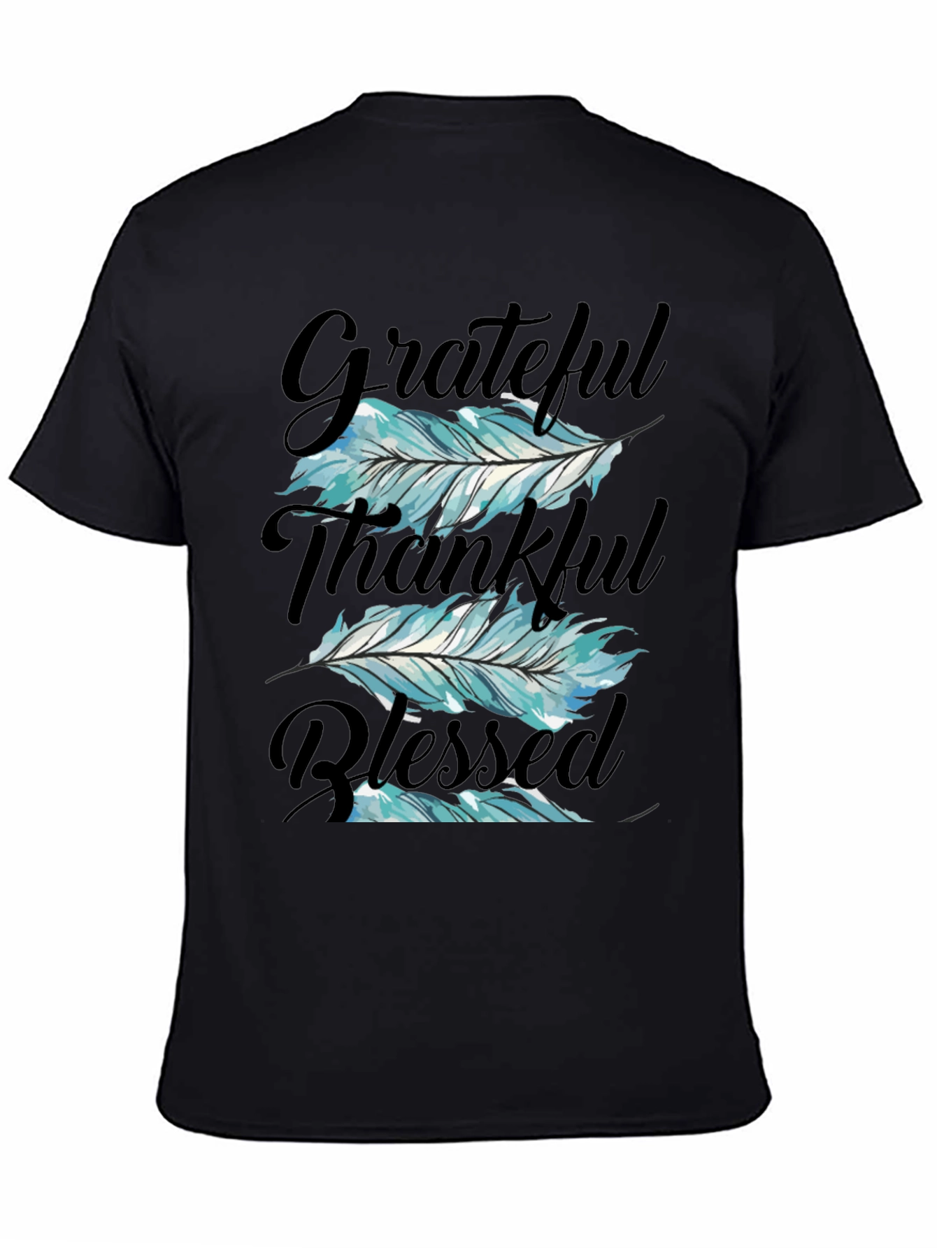 Grateful Thankful Blessed Feather T-Shirt