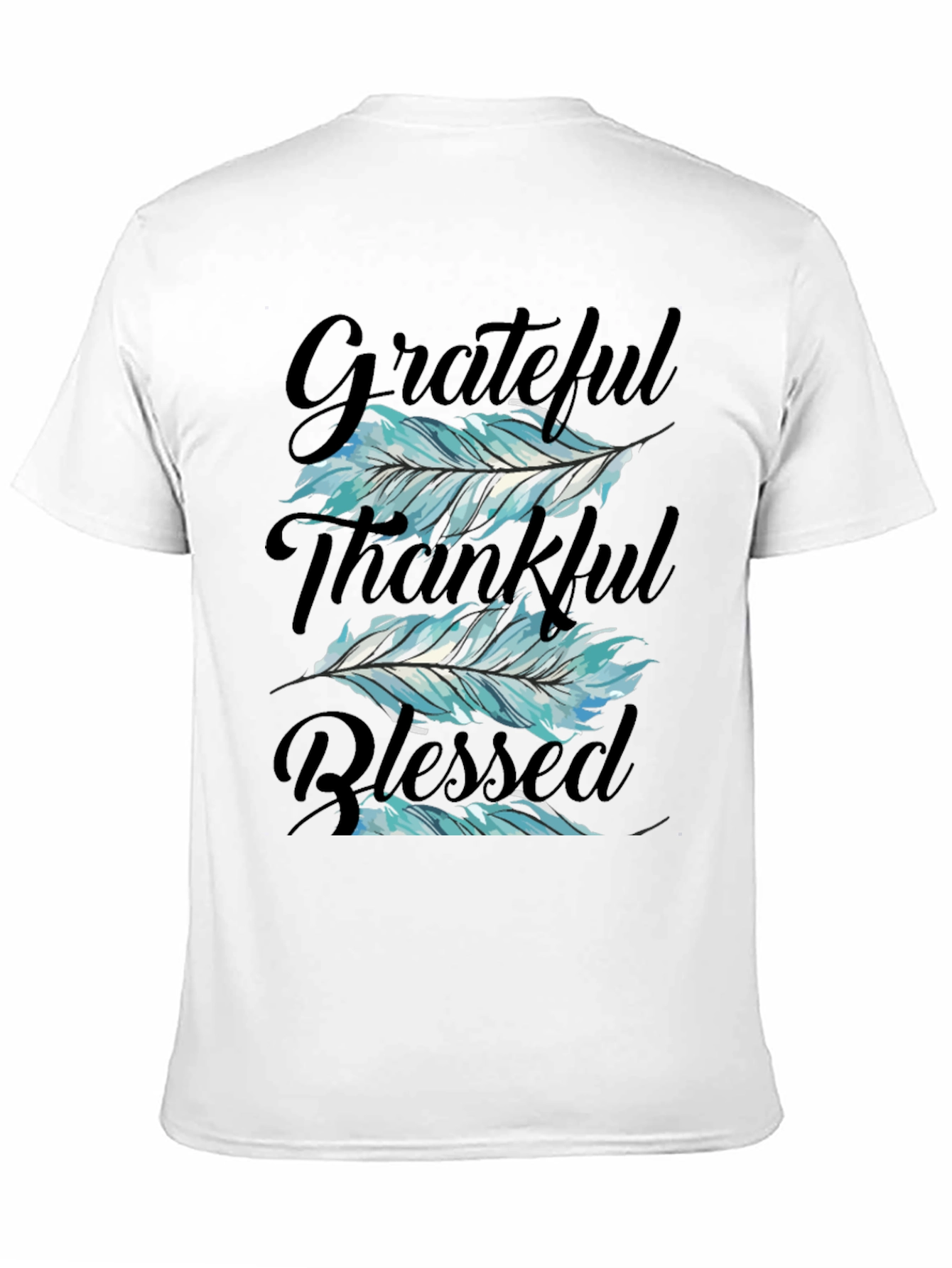 Grateful Thankful Blessed Feather T-Shirt