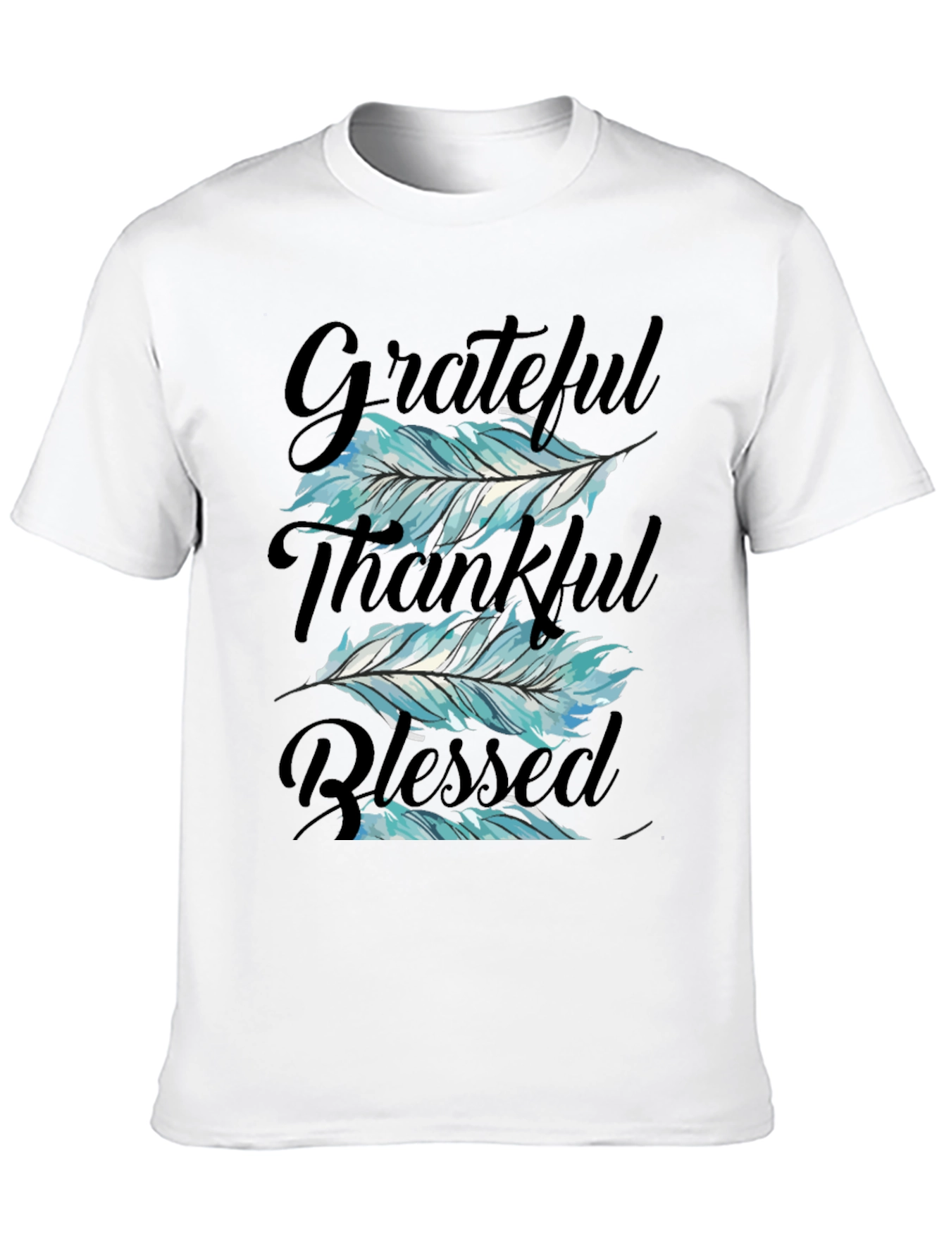 Grateful Thankful Blessed Feather T-Shirt