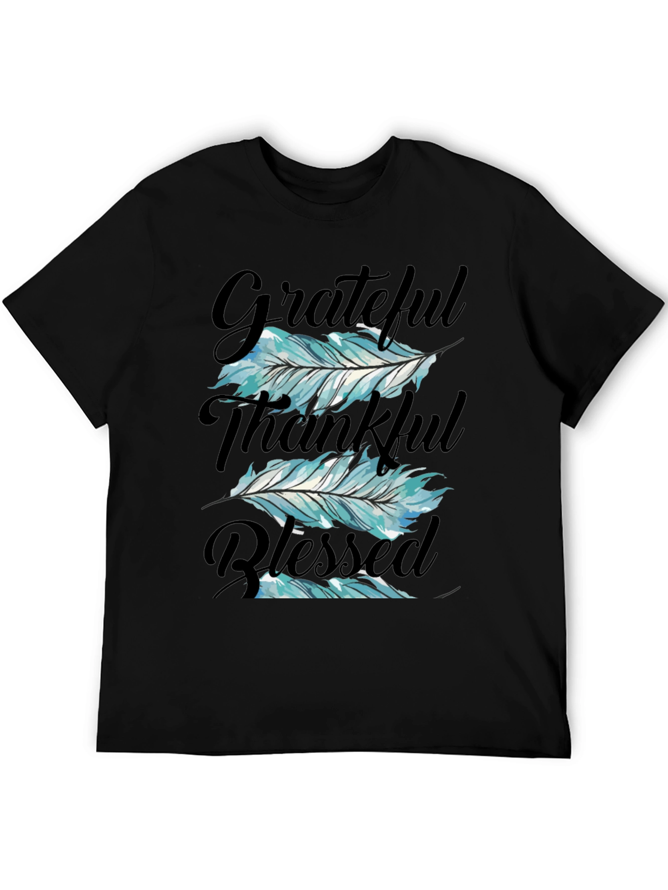 Grateful Thankful Blessed Feather T-Shirt