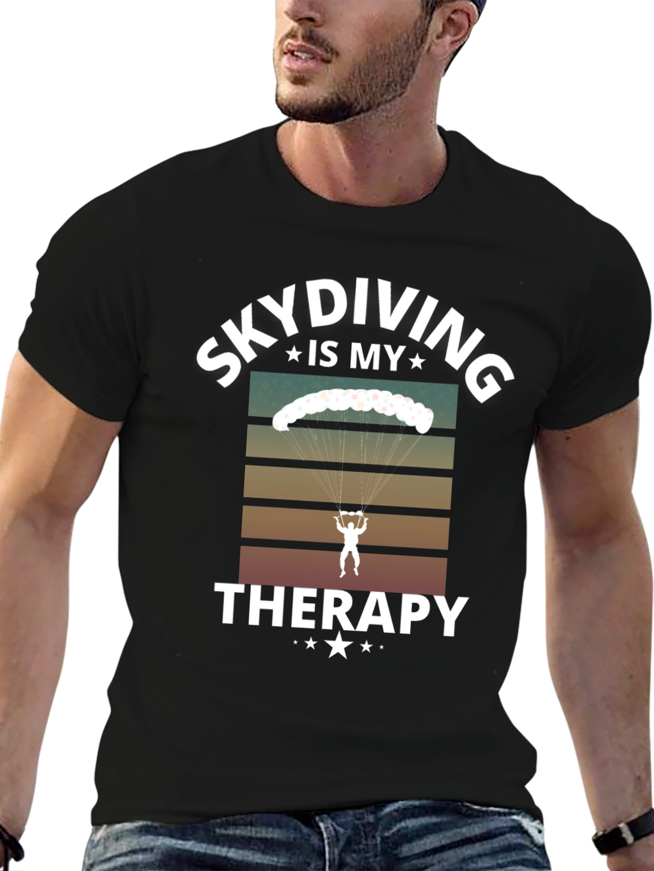 Skydiving Is My Therapy Graphic T-Shirt