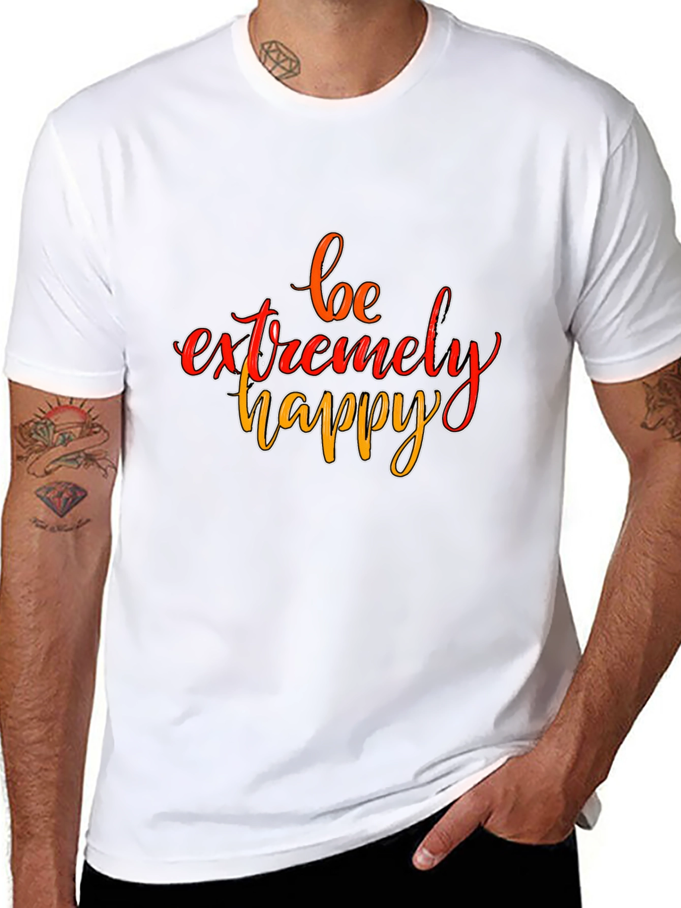 Be Extremely Happy Graphic Tee - Black