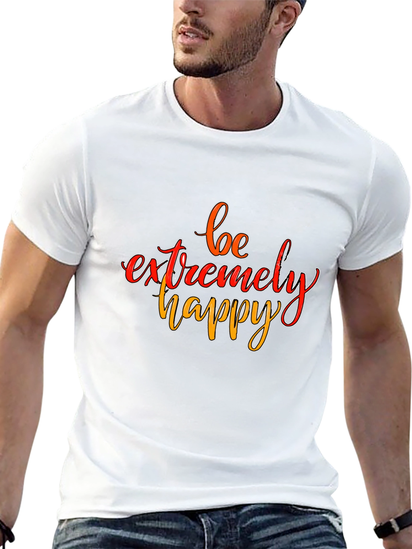 Be Extremely Happy Graphic Tee - Black