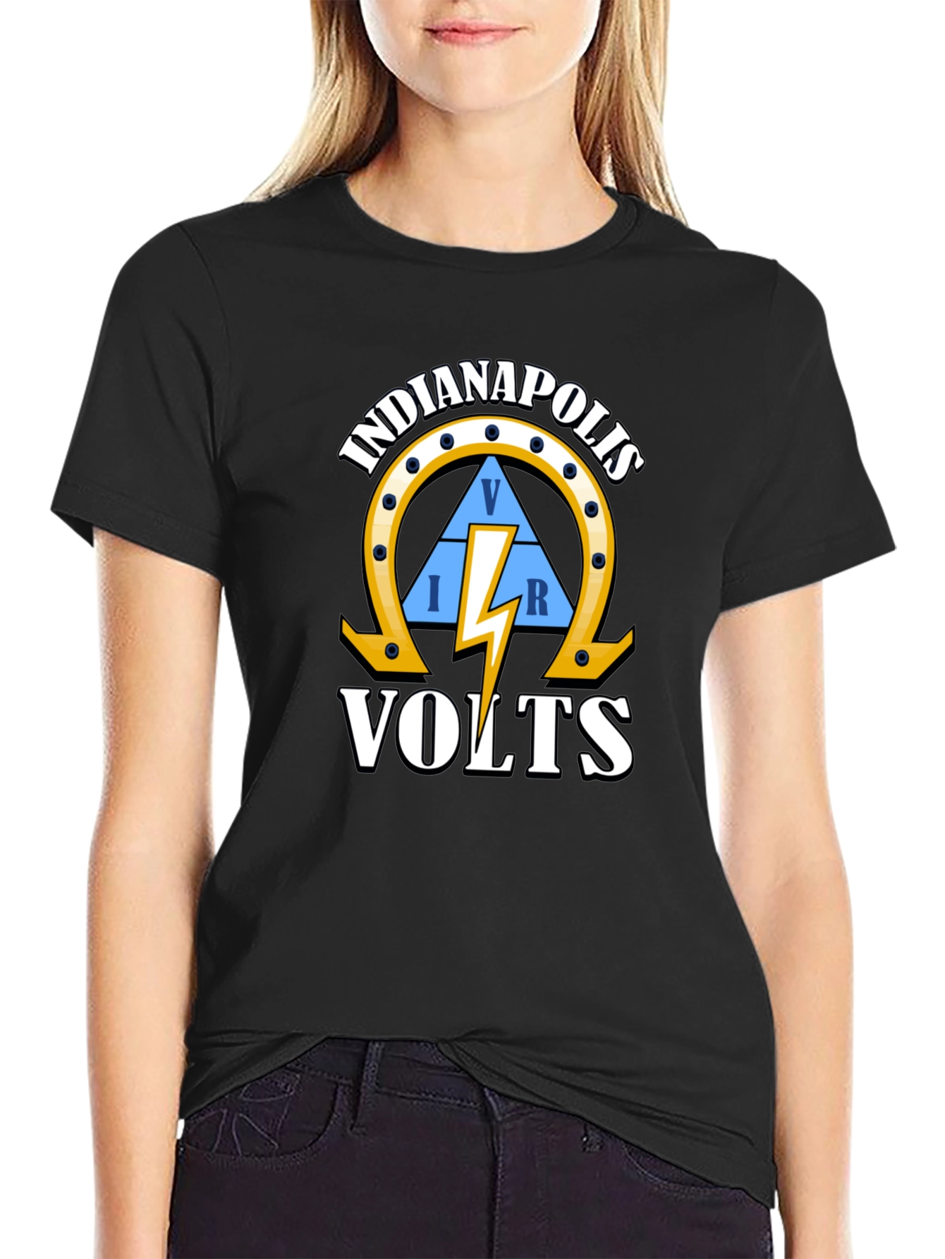 Indianapolis VOLTS Black Graphic T-Shirt