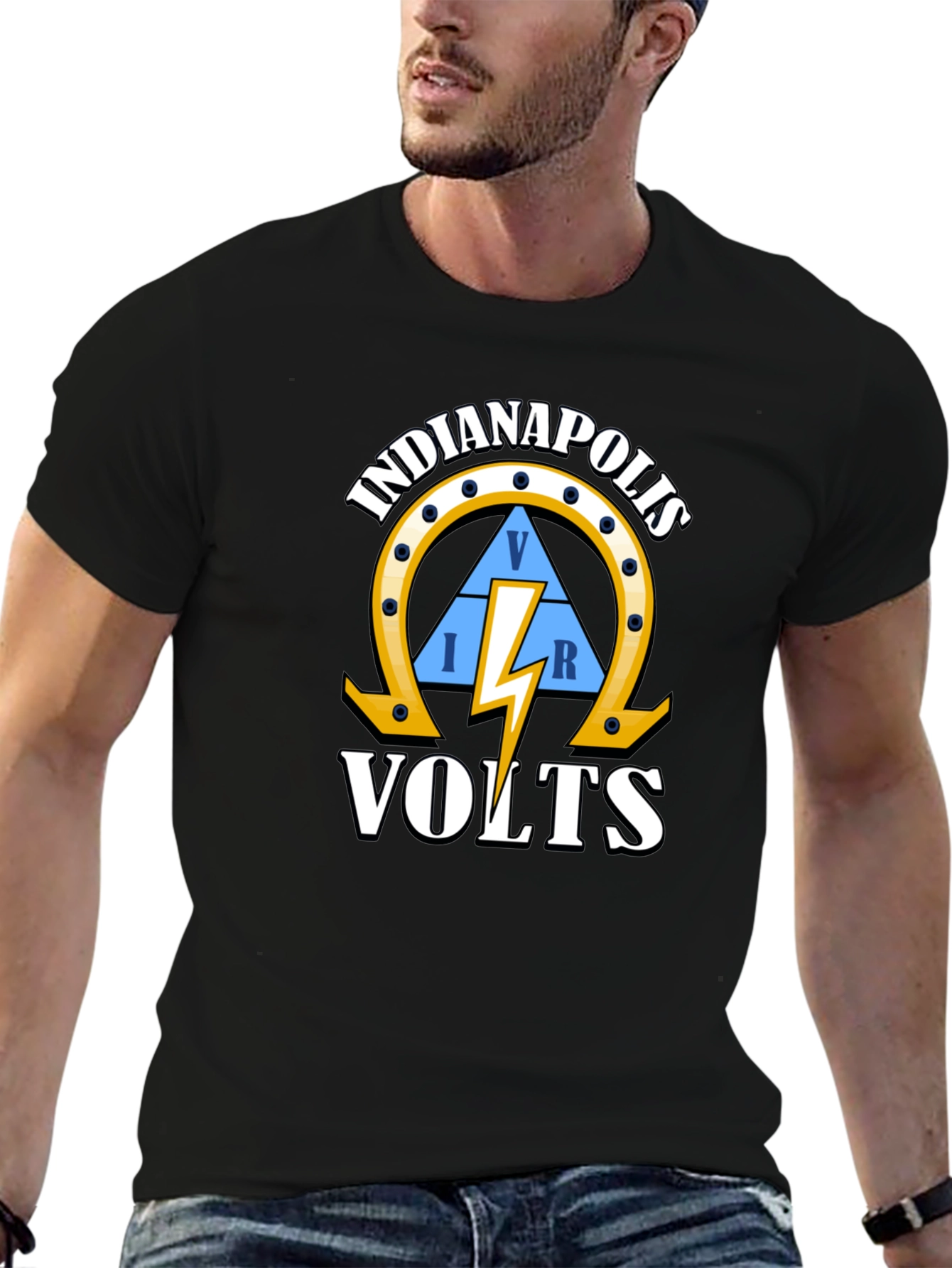 Indianapolis VOLTS Black Graphic T-Shirt