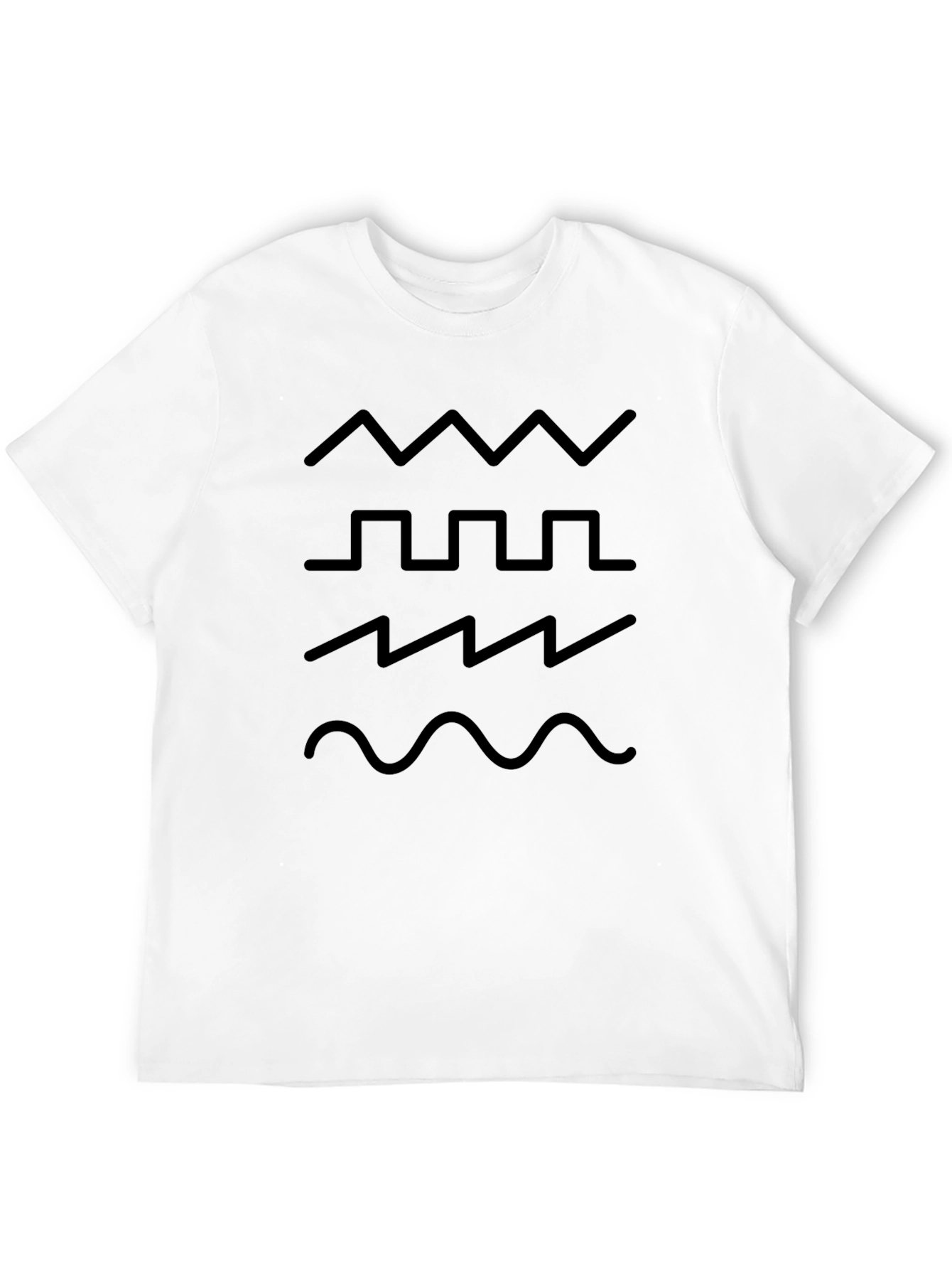 Black T-Shirt with Waveform Graphic Design