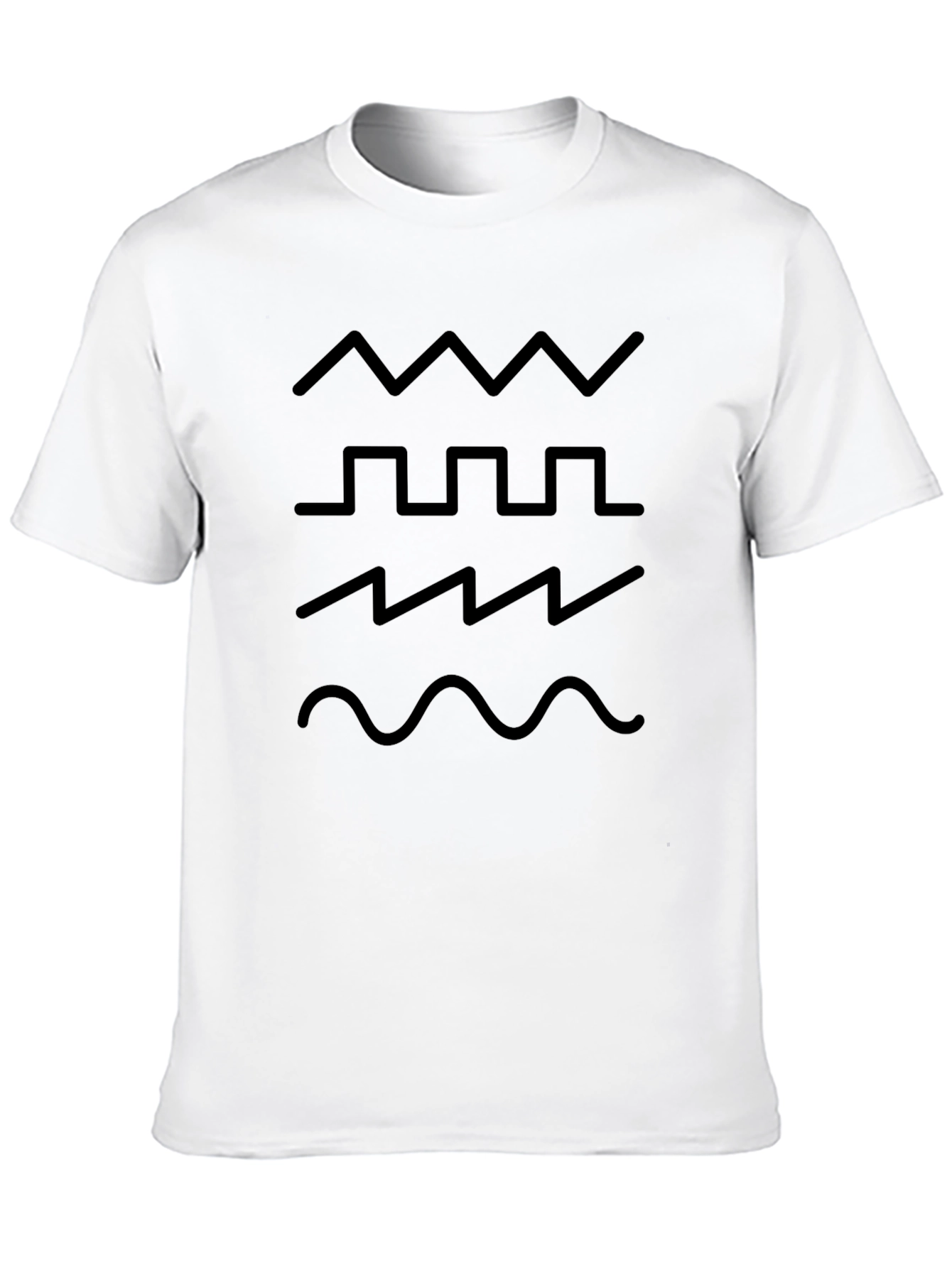 Black T-Shirt with Waveform Graphic Design