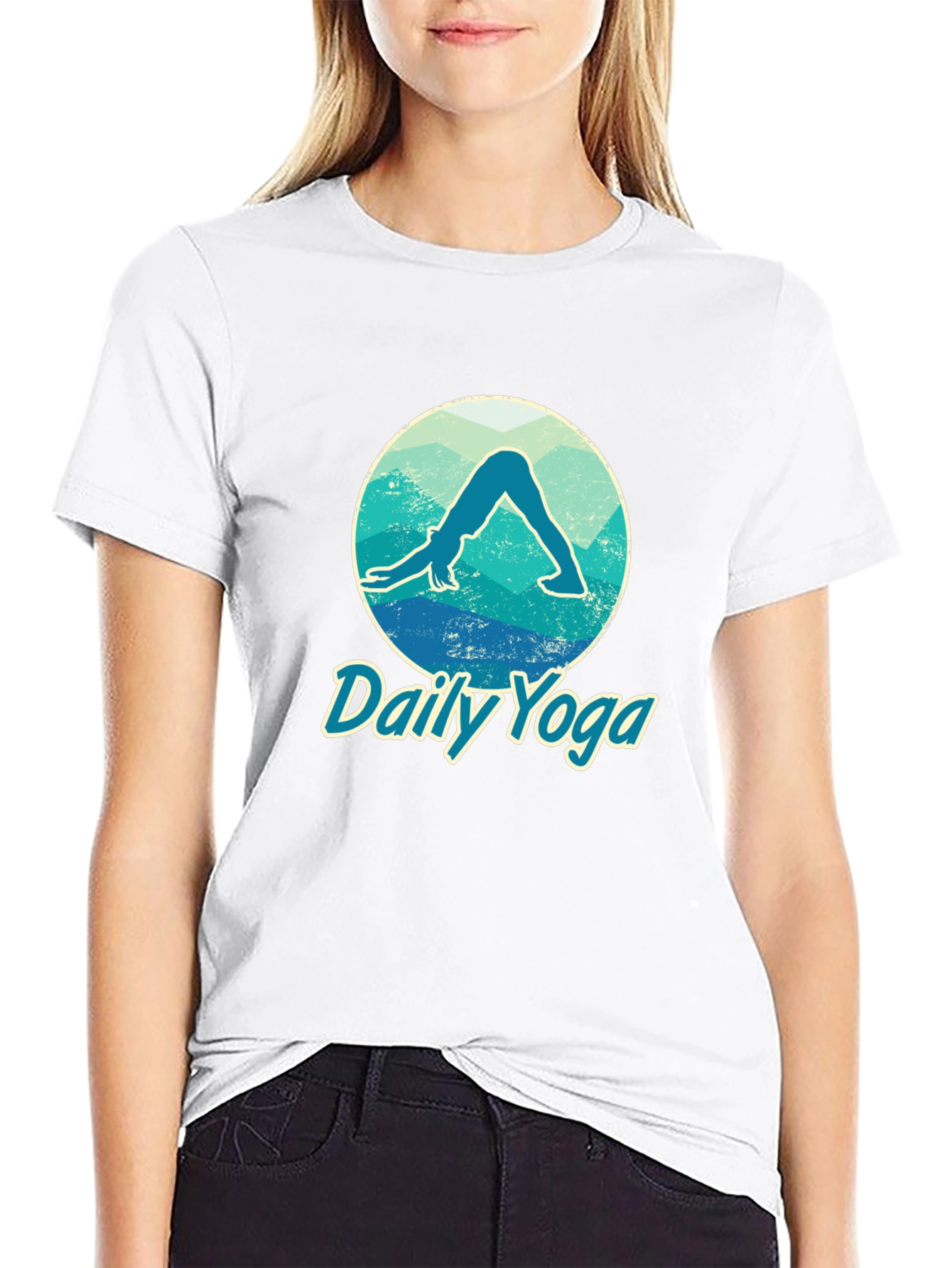Daily Yoga Graphic T-Shirt - Black Cotton Tee