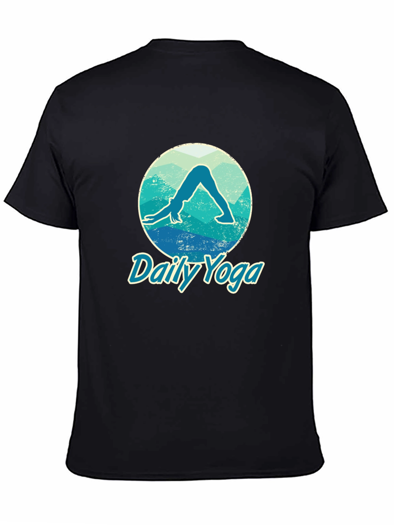 Daily Yoga Graphic T-Shirt - Black Cotton Tee